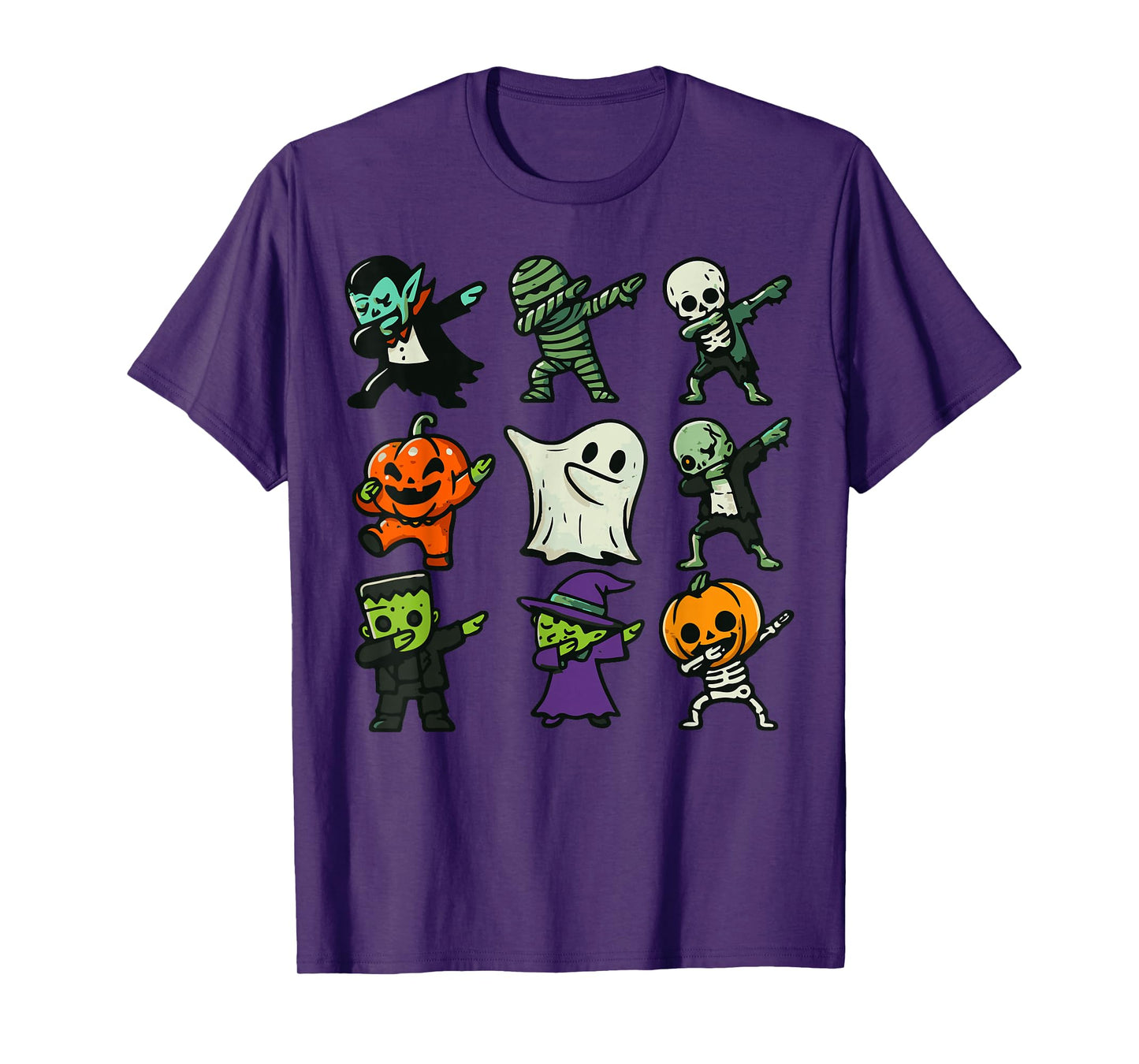 Ghost Pumpkin Skeleton Dab Costume Boys Girls Kids Halloween T-Shirt