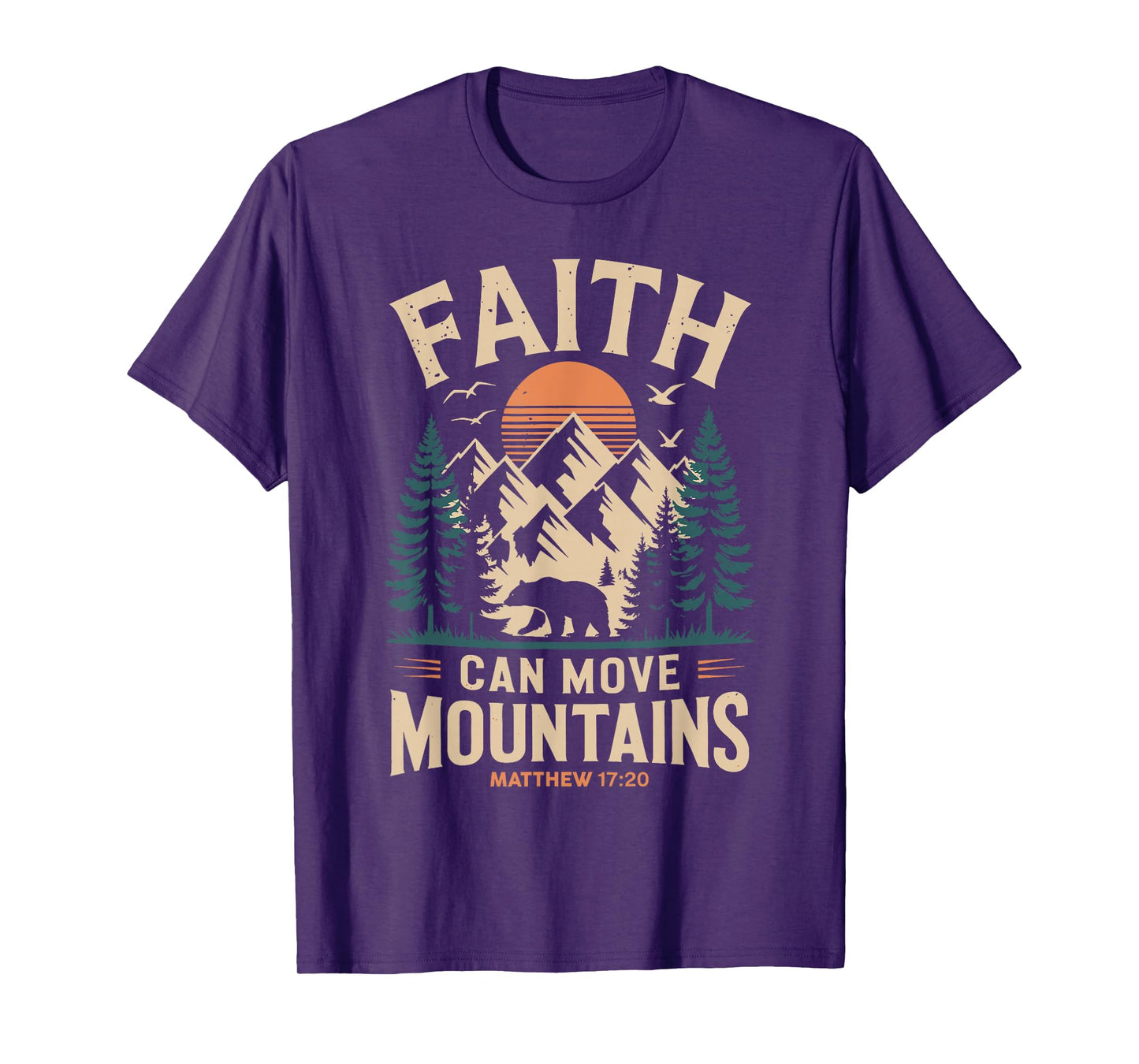 Faith Can Move Mountains Bible Verse Religious Men Women T-Shirt