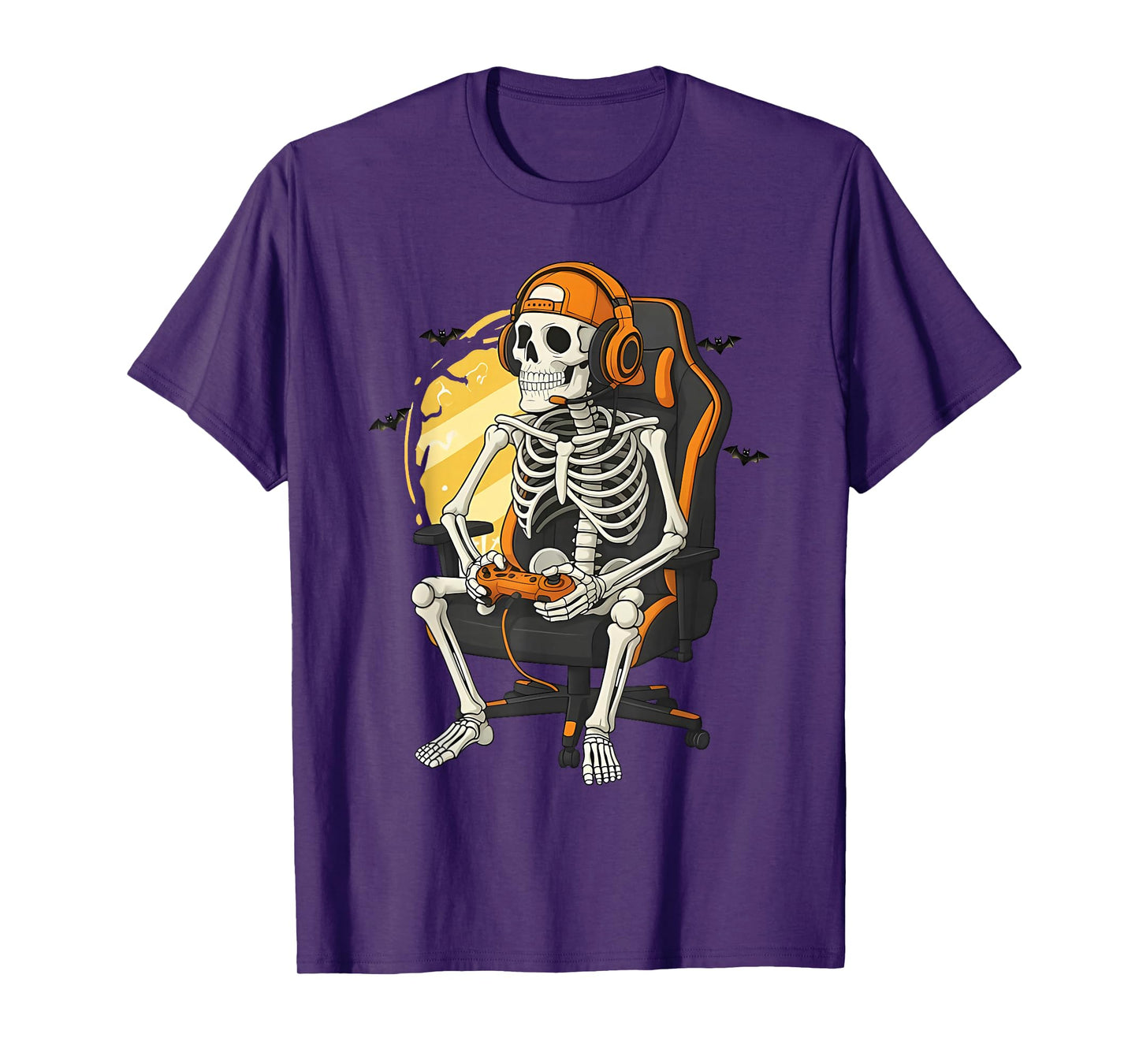 Funny Halloween Skeleton Gamer Video Gaming Boys Men Kids T-Shirt