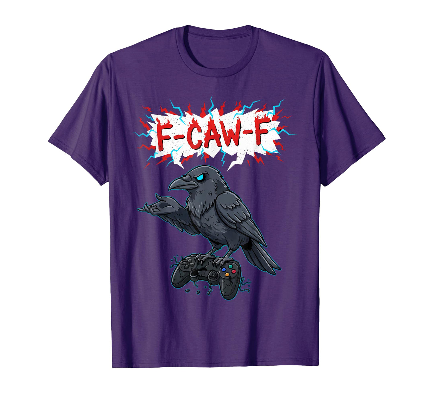 F-Caw-F Crow Funny Video Gamer Gothic Adult Humor Halloween T-Shirt