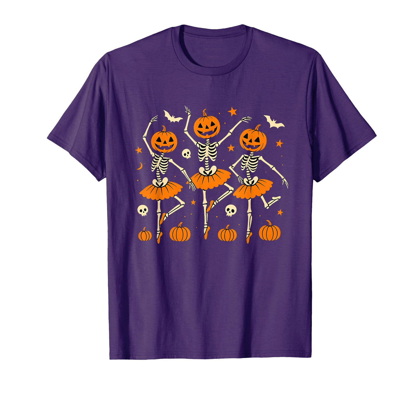 Ballet Pumpkin Skeleton Dance Halloween Men Women Boys Girl T-Shirt