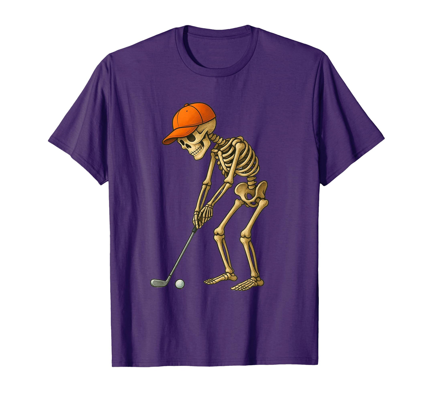 Skeleton Golfer Funny Halloween Golf Costume Tee T-Shirt