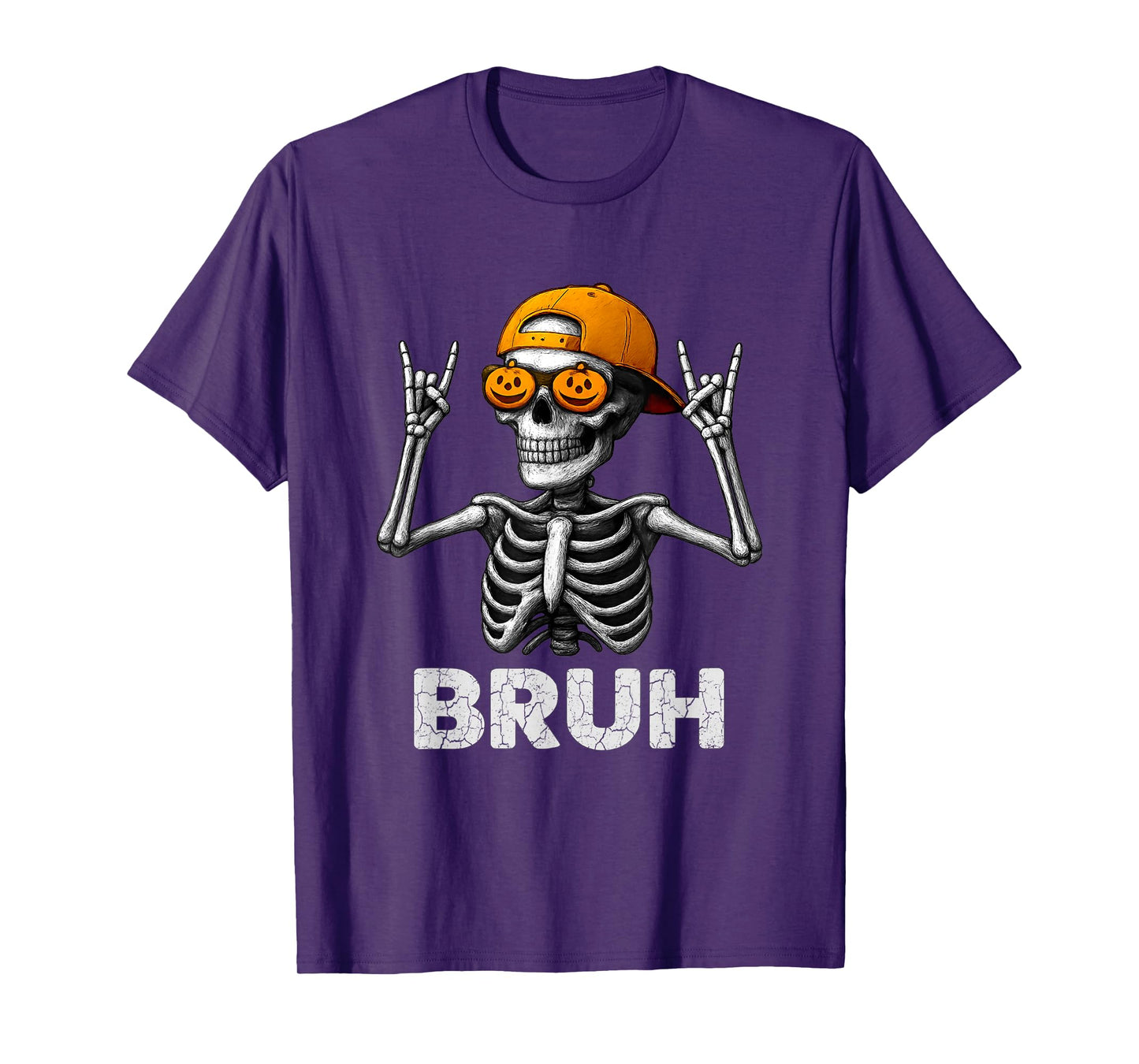 Bruh Halloween Skeleton Rock On for Mens Boys Toddlers Kids T-Shirt