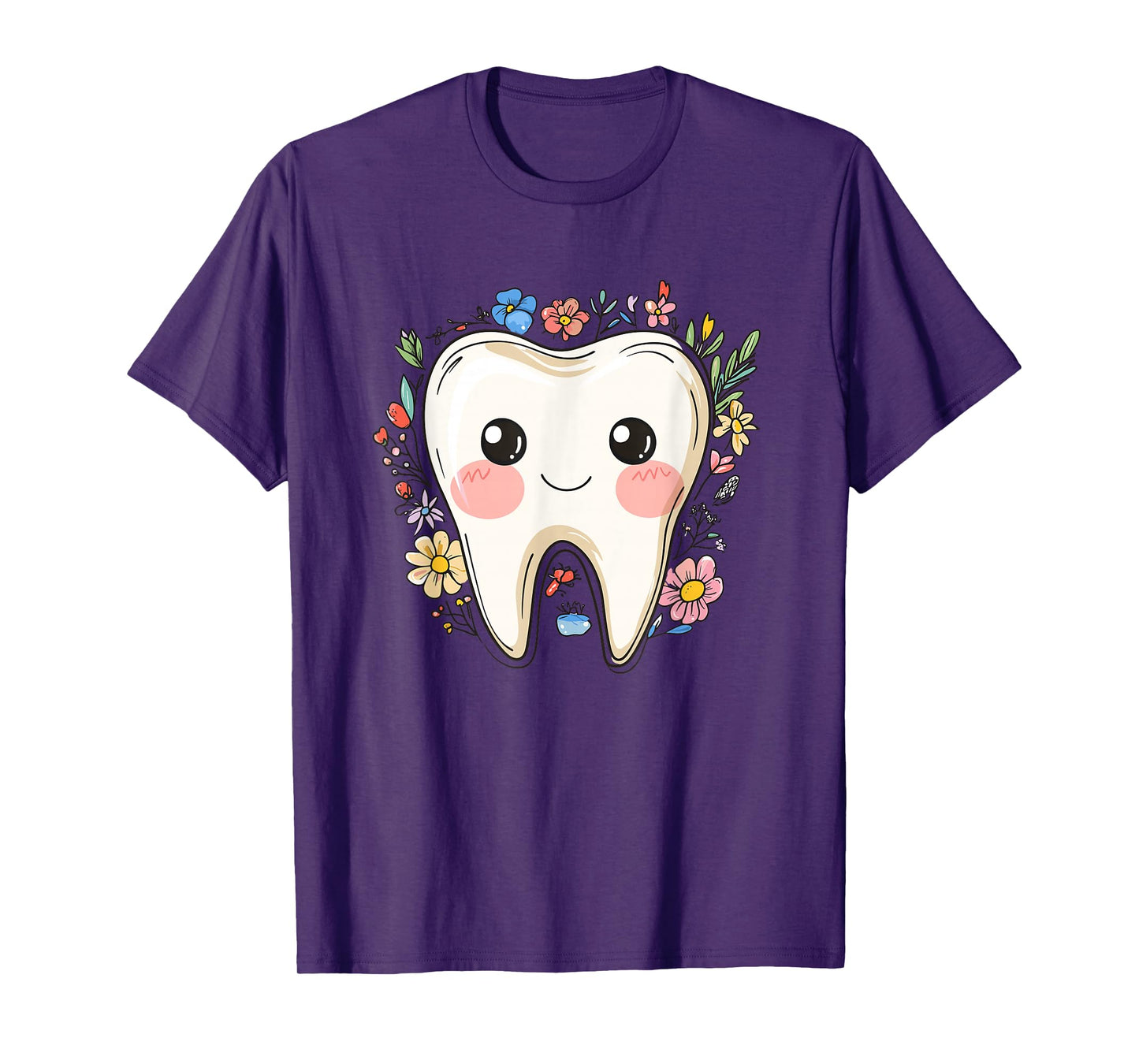 Adorable Tooth With Flowers T-Shirt