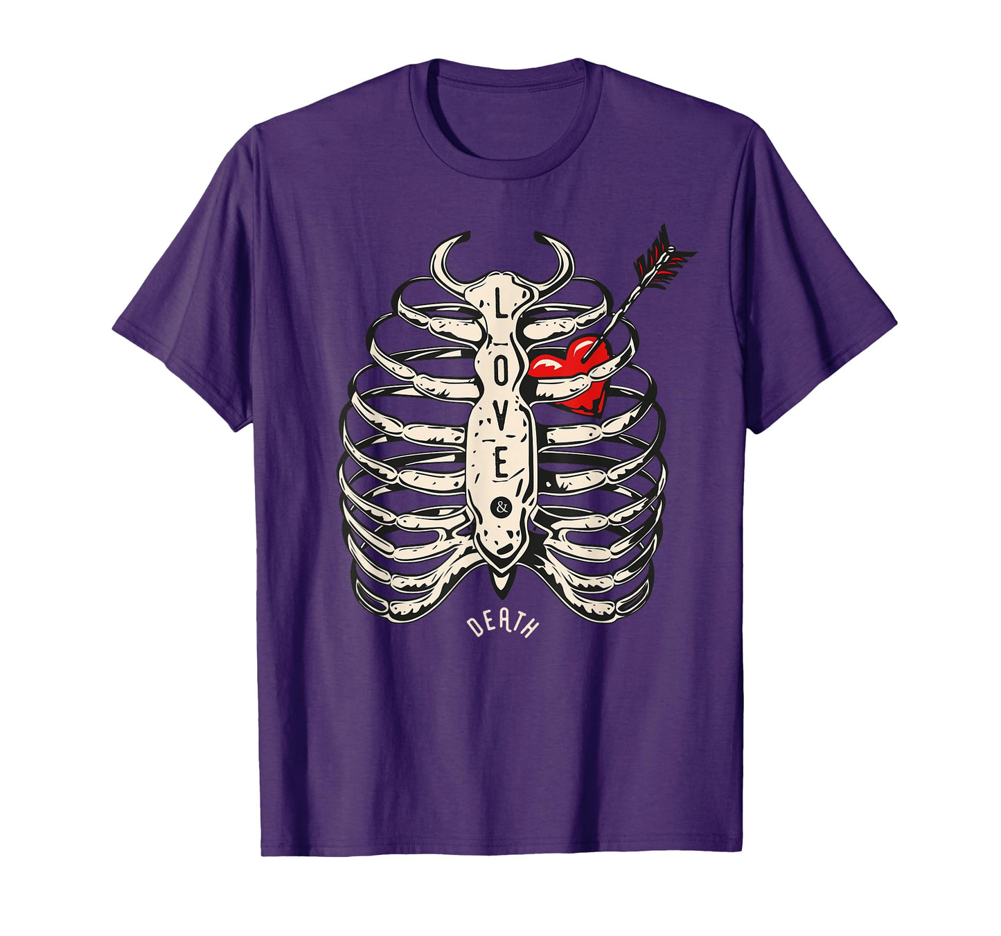 Skeleton Heart Rib Cage Shirt X-Ray Funny Halloween T-Shirt