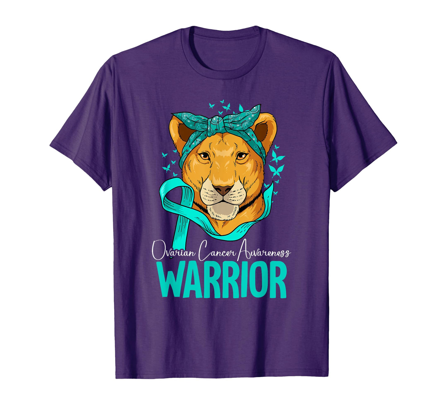 Ovarian Cancer Awareness T-Shirt by Ovarian Cancer Awareness Gift - Unisex-Adults, Black, Small, Short Sleeve, Classic Fit