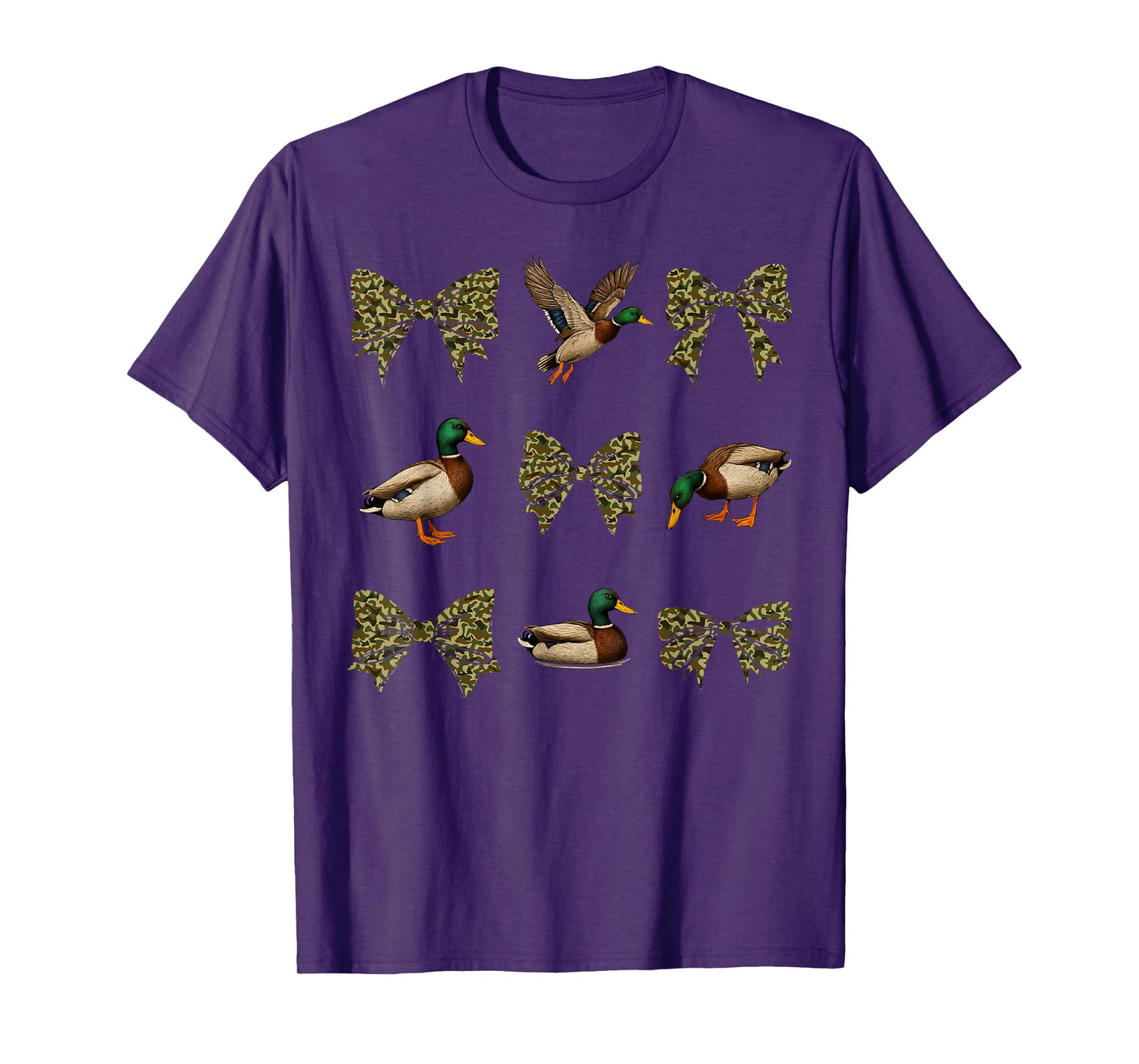 Mallard Ducks And Camo Bows Nature Hunter Wilderness T-Shirt