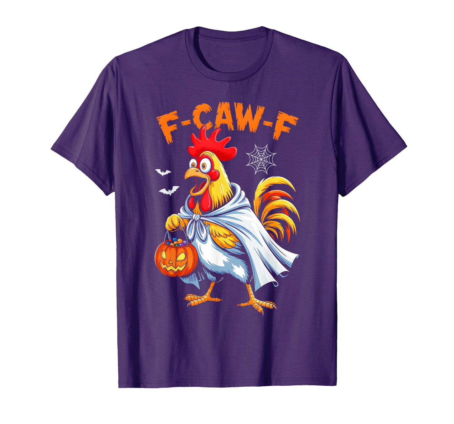 F-Caw-F Funny Chicken Halloween Pumpkin Quote Rooster Meme T-Shirt