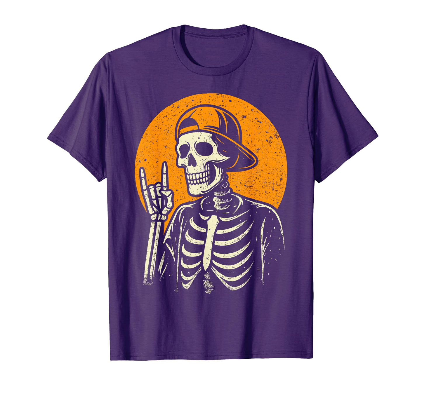 Rocker Skeleton Cap Skater Cool Halloween Punk Rock Men Boys T-Shirt