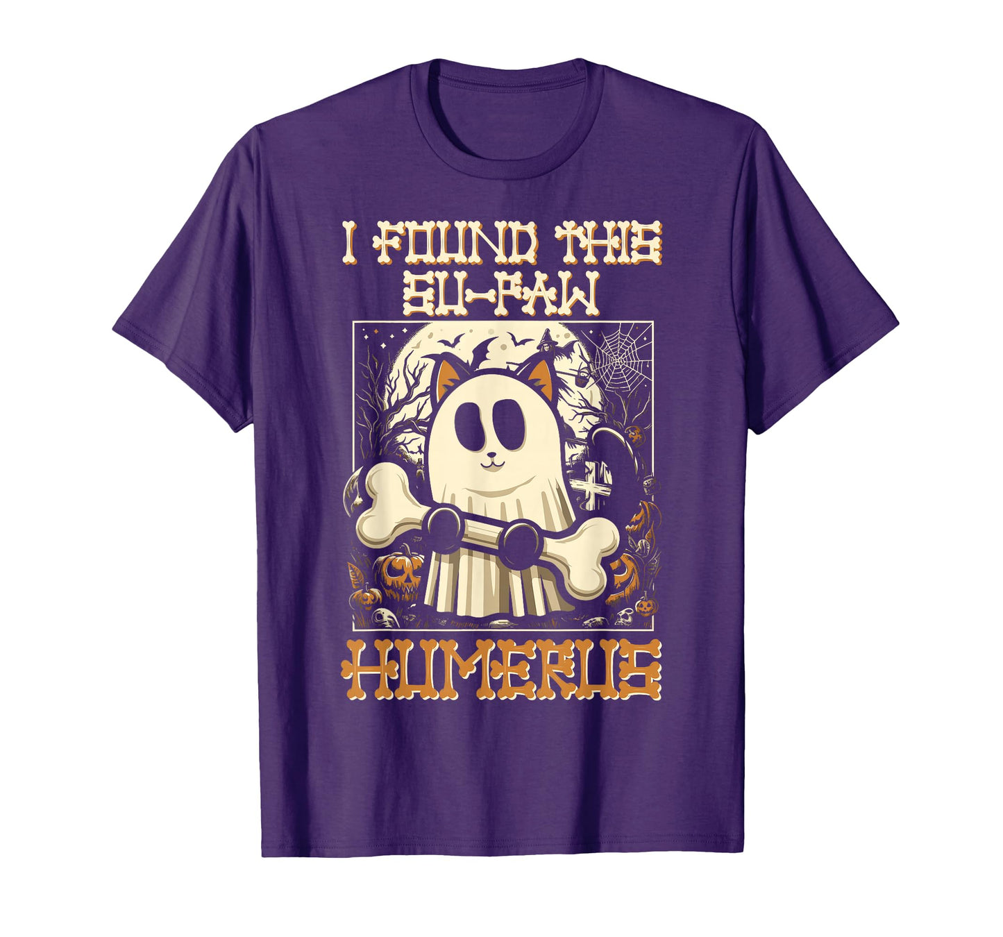 I Found This Su-Paw Humerus - Funny Cat Halloween T-Shirt