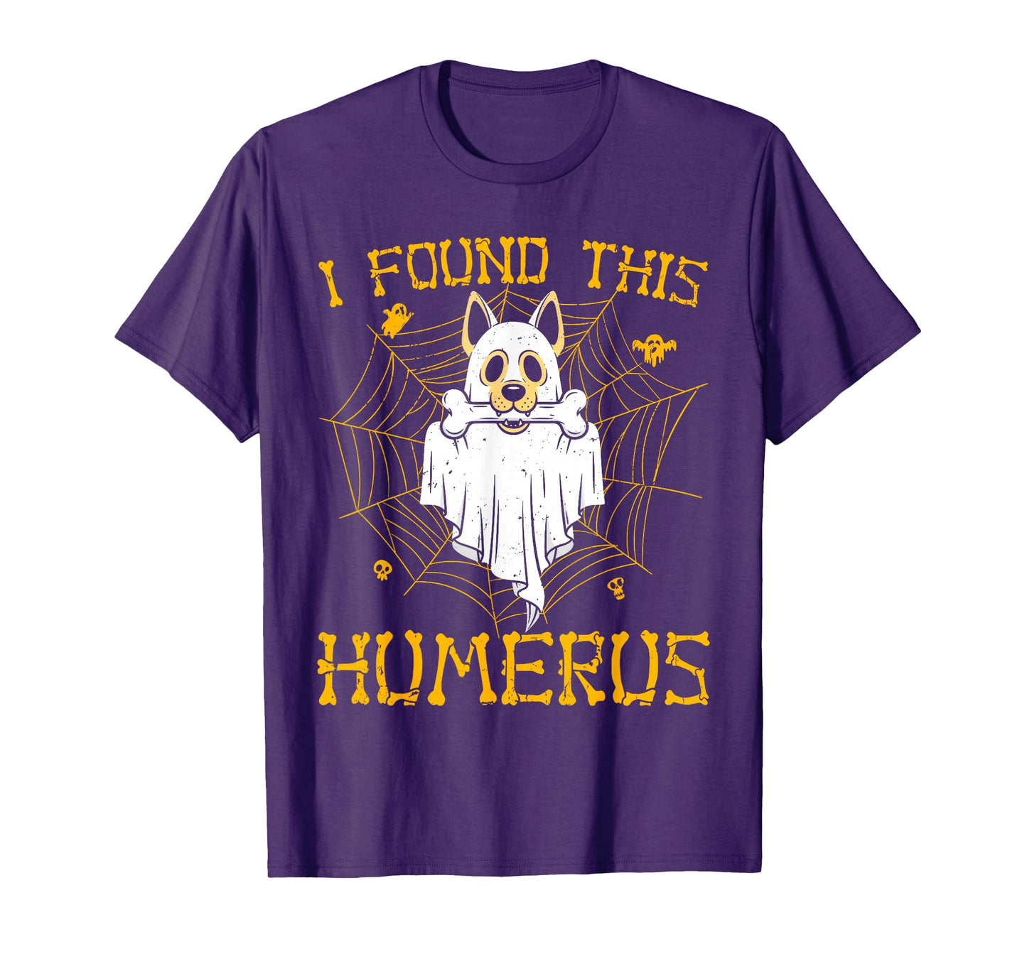 I Found This Humerus Ghost Dog Funny Halloween Bone Graphic T-Shirt