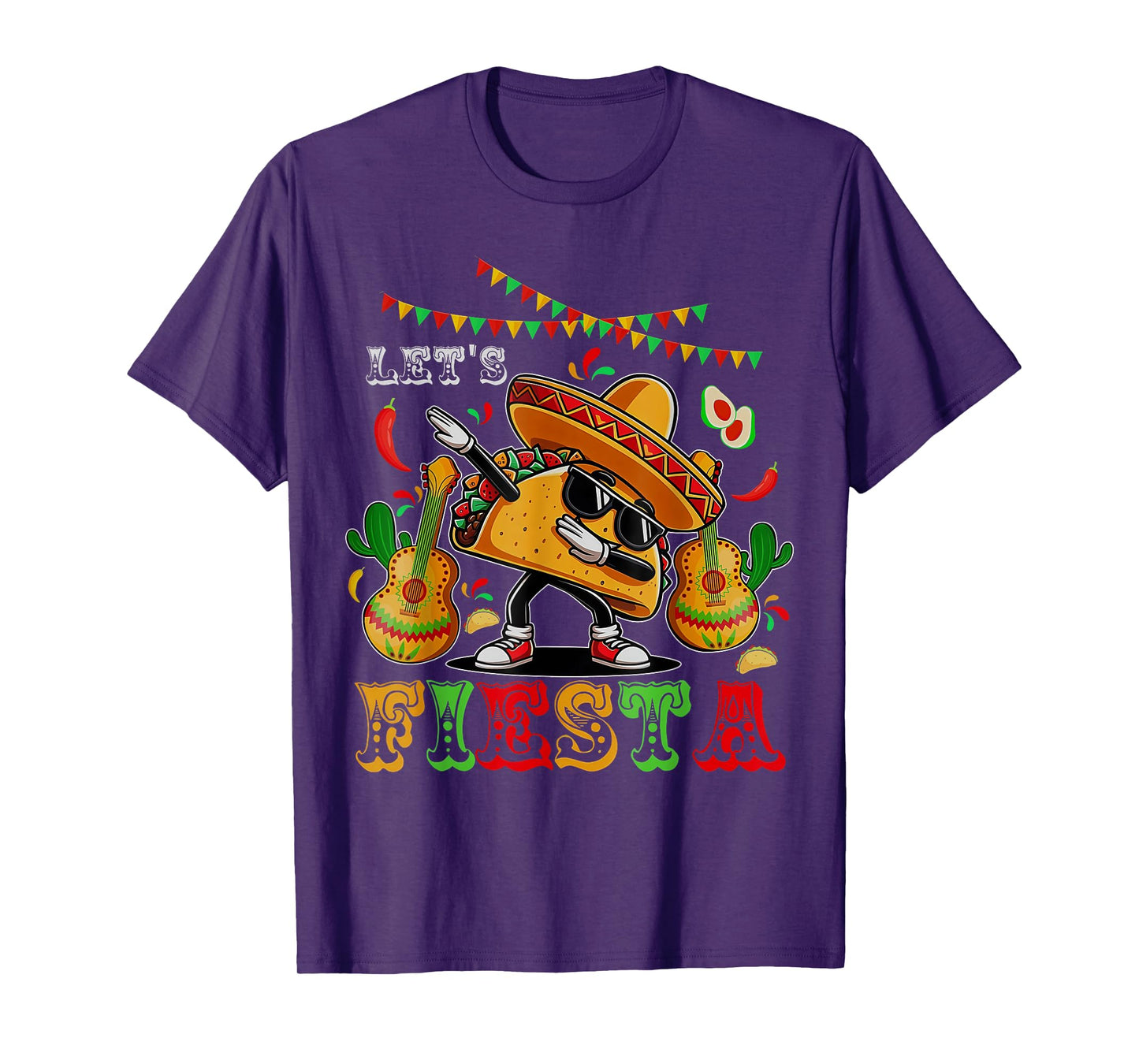 Let's Fiesta Mexican Toco Dabbing Poncho Cinco de Mayo T-Shirt