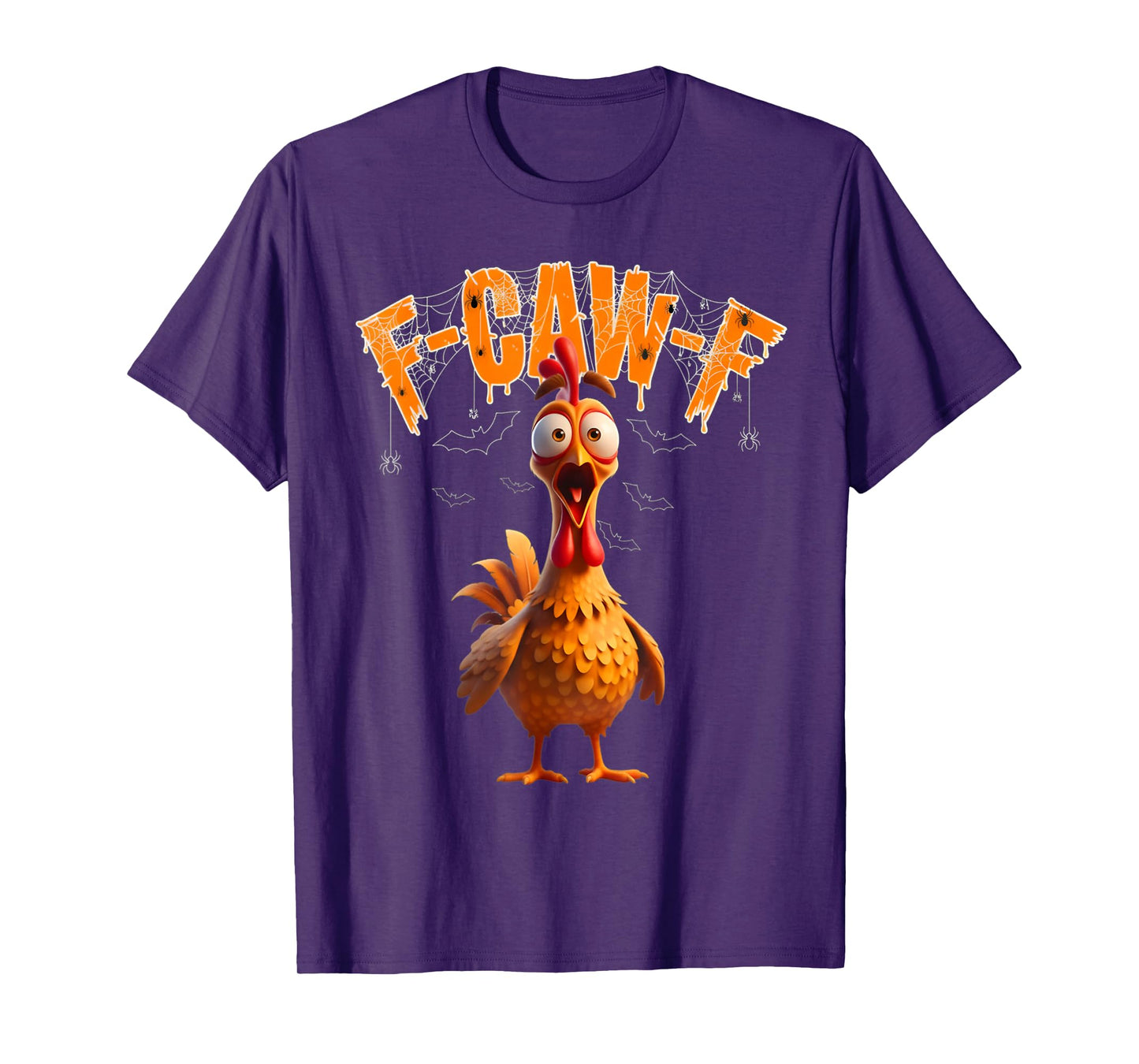 Scared Rooster F-Caw-F Halloween Tee T-Shirt