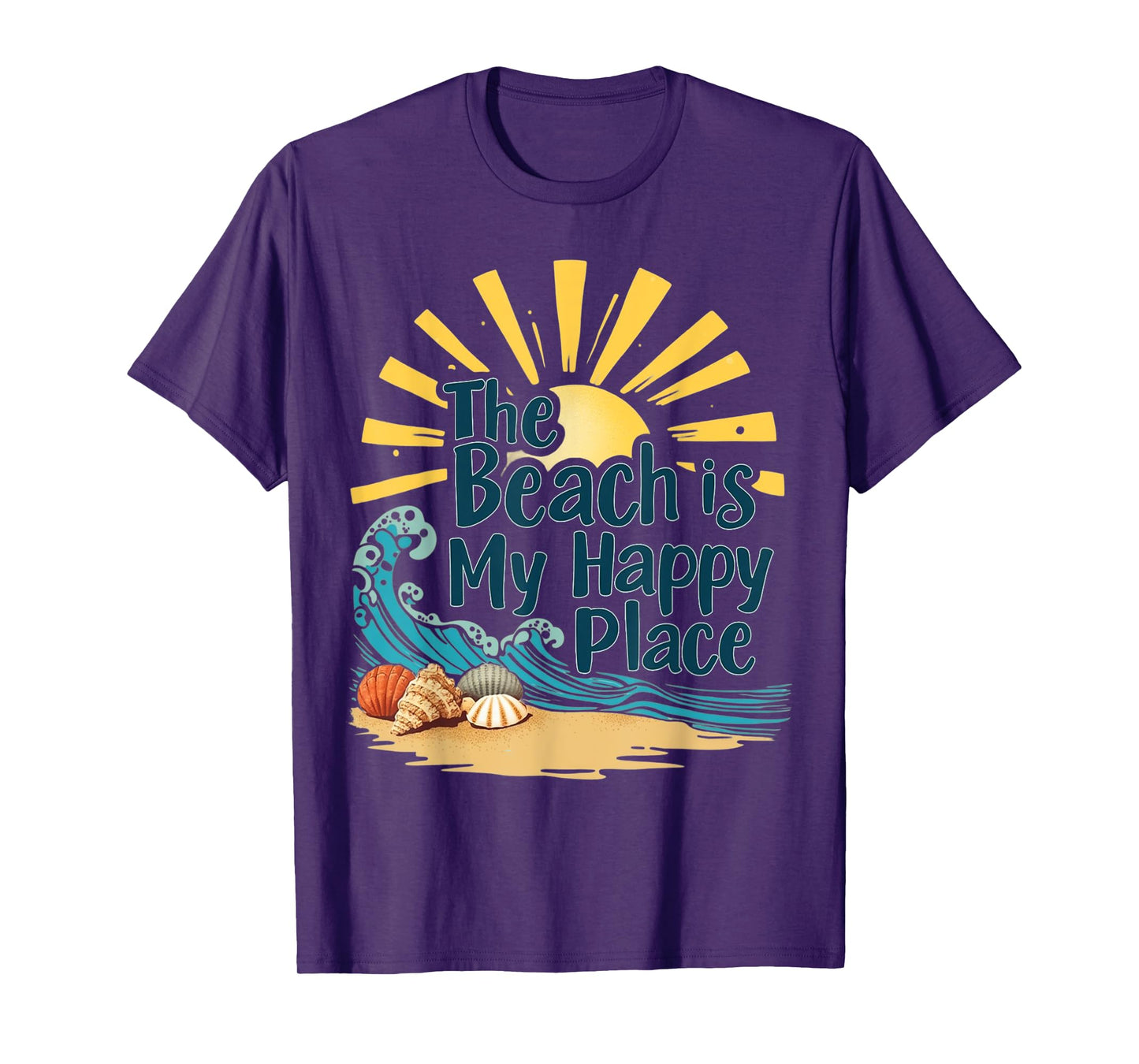 Beach Shirt Women The Beach is My Happy Place Casual Summer T-Shirt