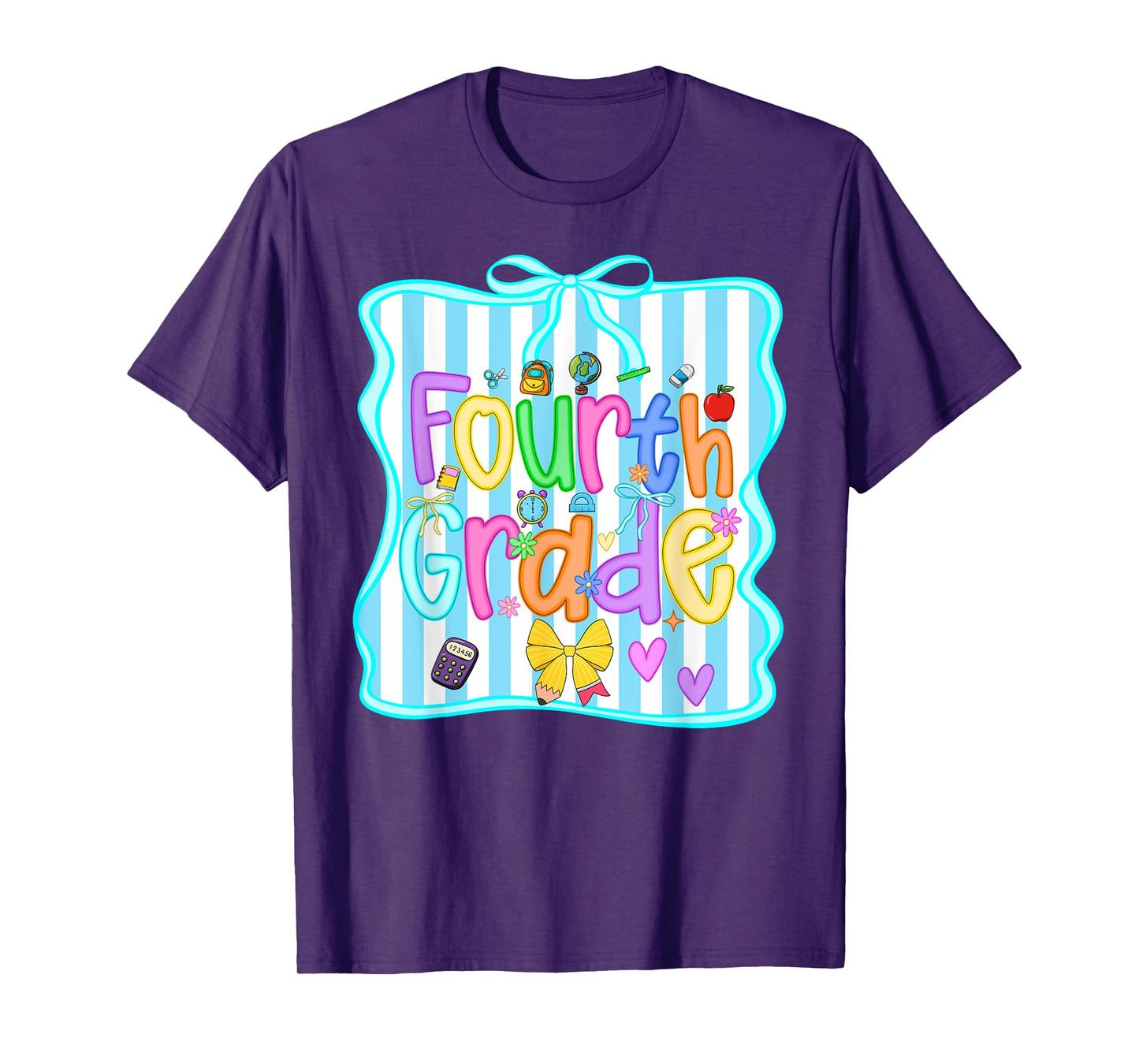 Fourth Grade Back To School Girls Bow 4th Grade Teacher Kids T-Shirt
