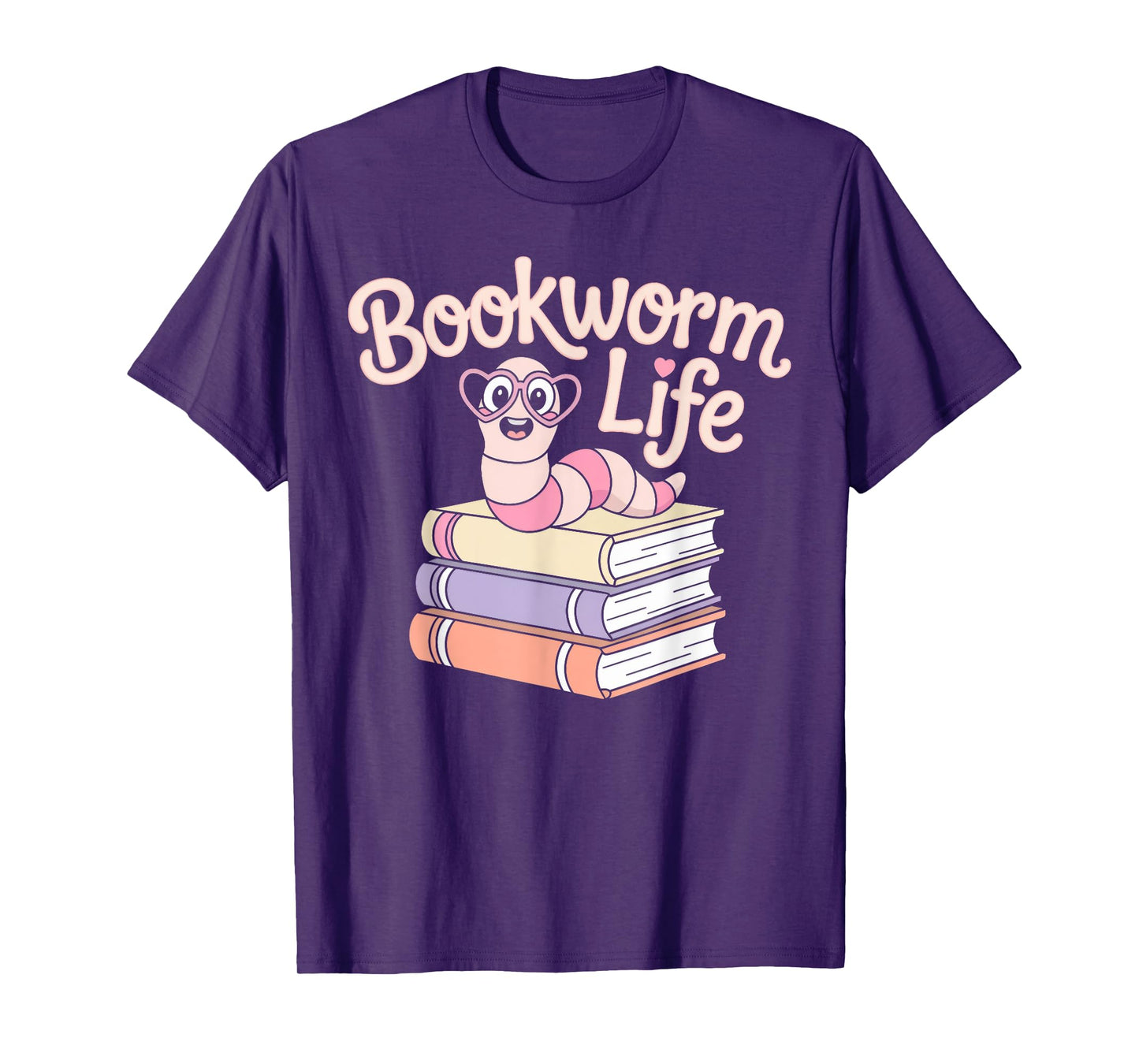 Bookworm Life Cute Worm on Books T-Shirt