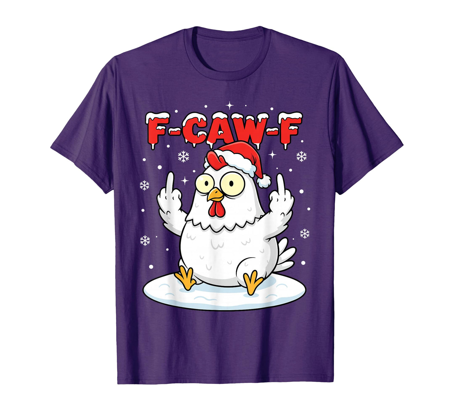 F-Caw-F Chicken Santa Christmas Adult Humor FCawF T-Shirt