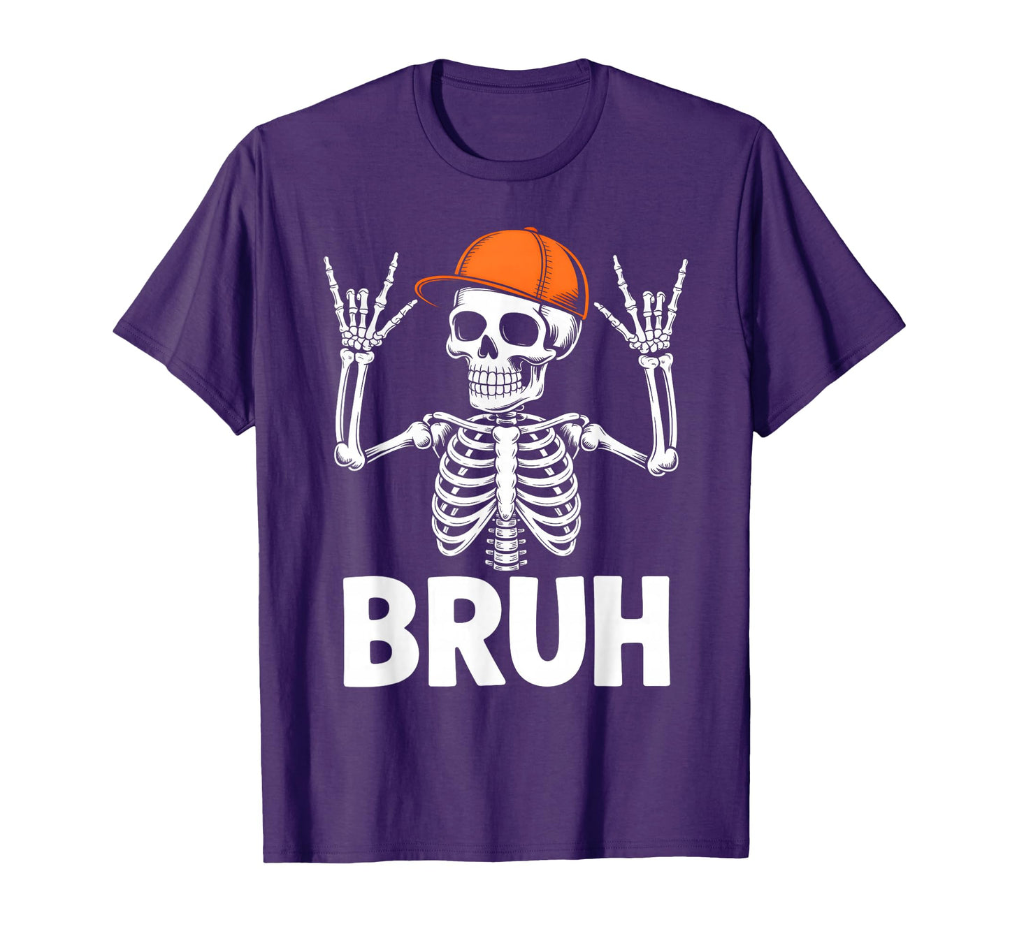 Skeleton Rock On Bruh Halloween for Boys Men Kids Toddler T-Shirt