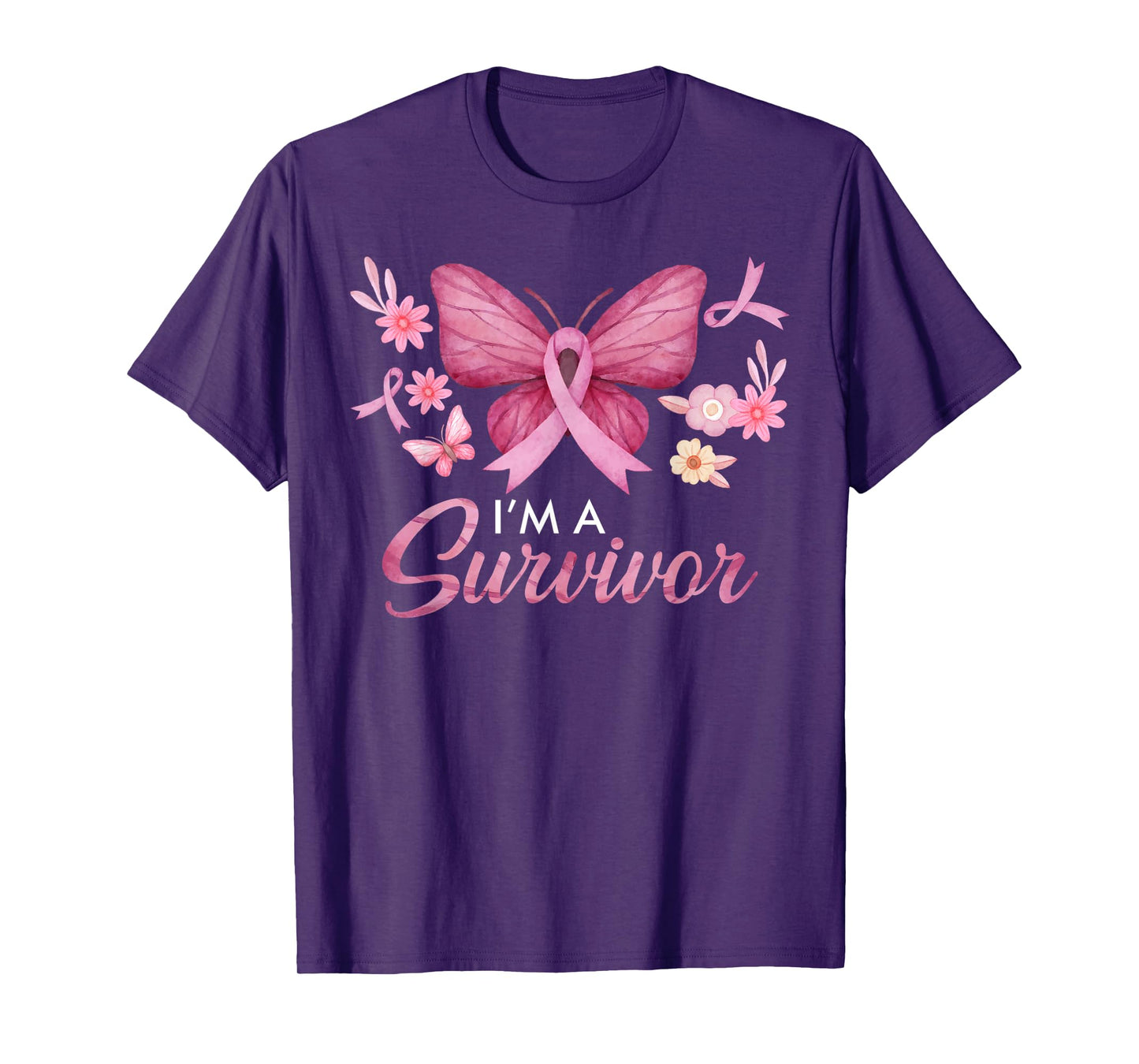 Faith Love Hope Survivor Pink Ribbon Breast Cancer Awareness T-Shirt