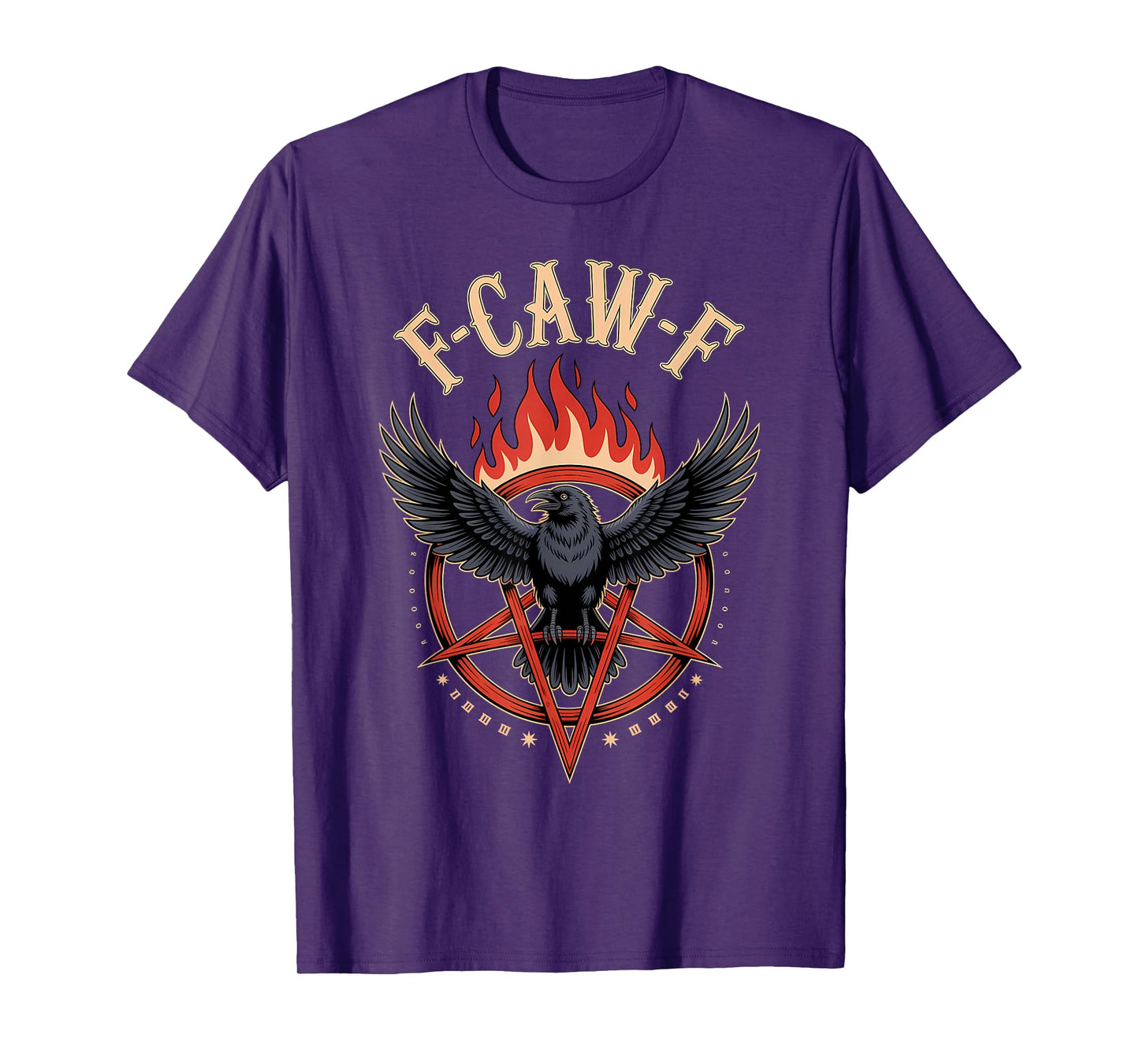 F-Caw-F Raven Pentagram Fire Elements T-Shirt