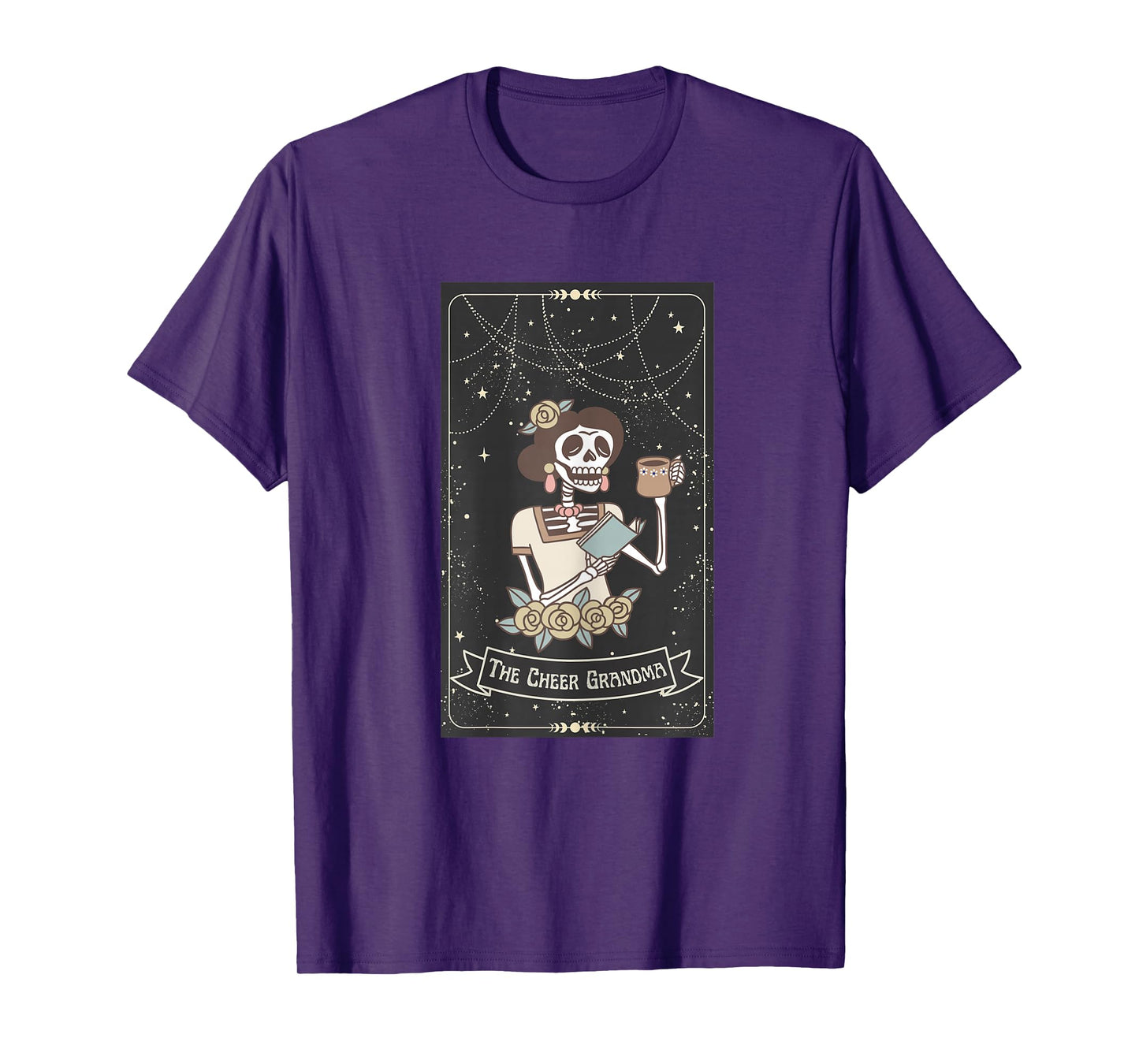 Cheer Grandma Tarot Card Skeleton Cheerleading Grandma T-Shirt