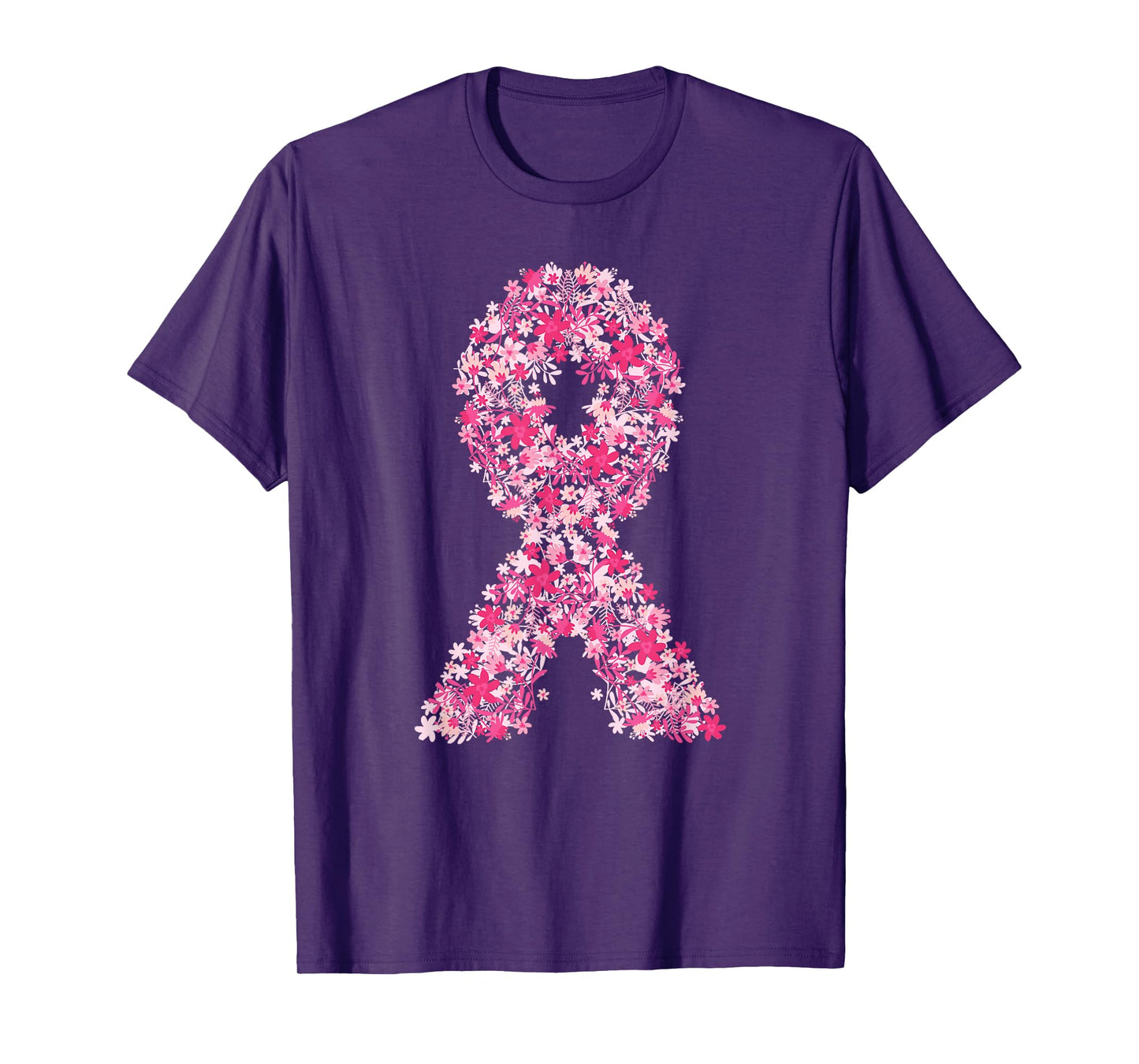Floral Pink Ribbon Breast Cancer Awareness Shirts For Women T-Shirt