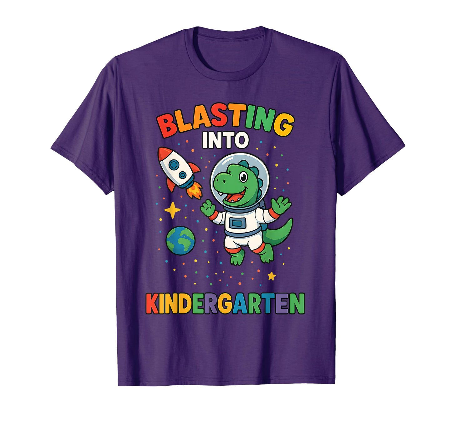 Blasting Into Kindergarten Dinosaur Astronaut Back To School T-Shirt