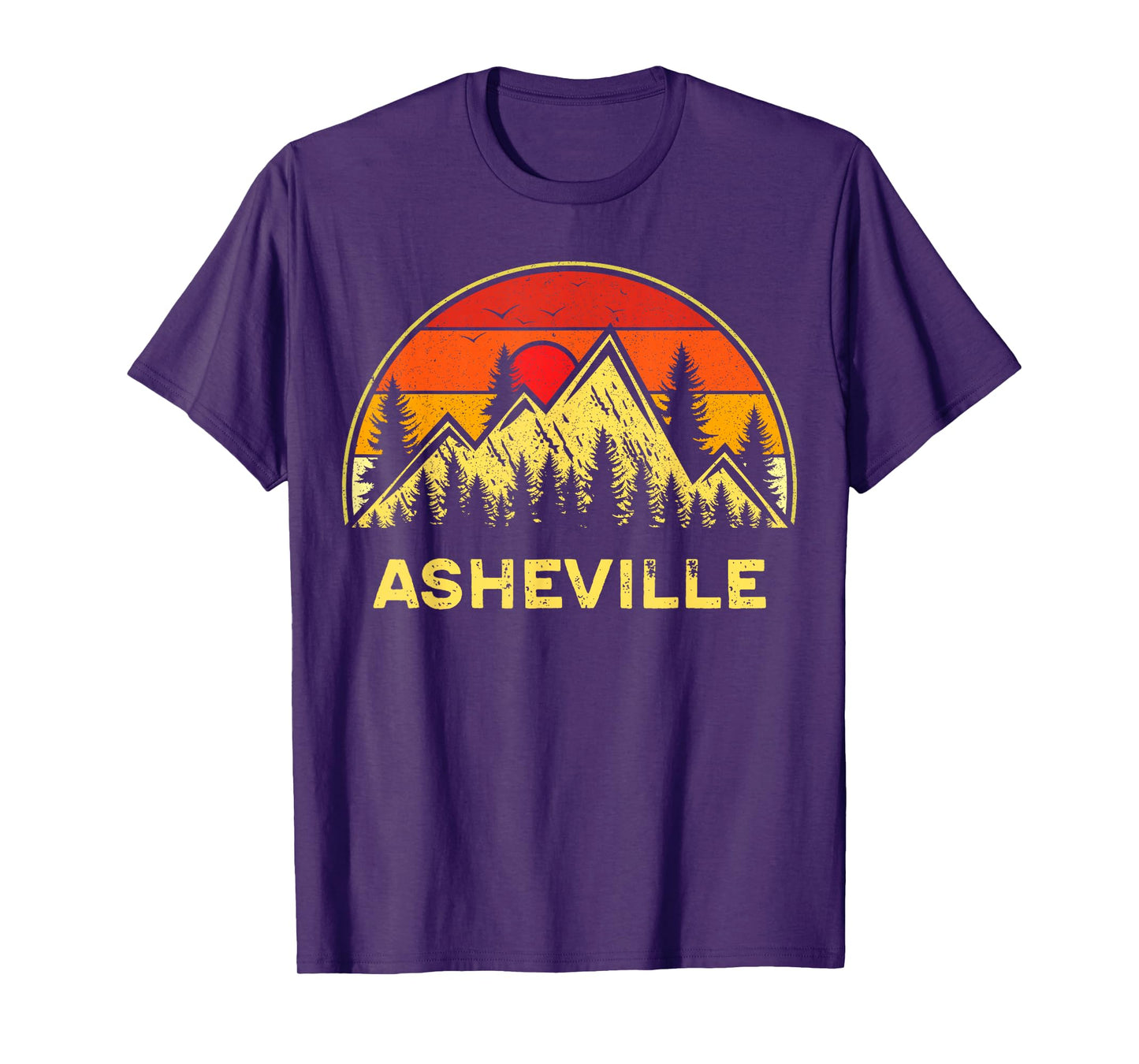 Retro Asheville North Carolina NC Mountains Hiking Souvenir T-Shirt