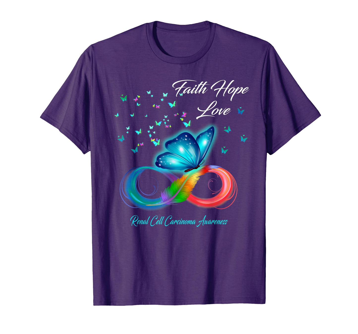Butterfly Faith Hope Love Renal Cell Carcinoma Awareness T-Shirt