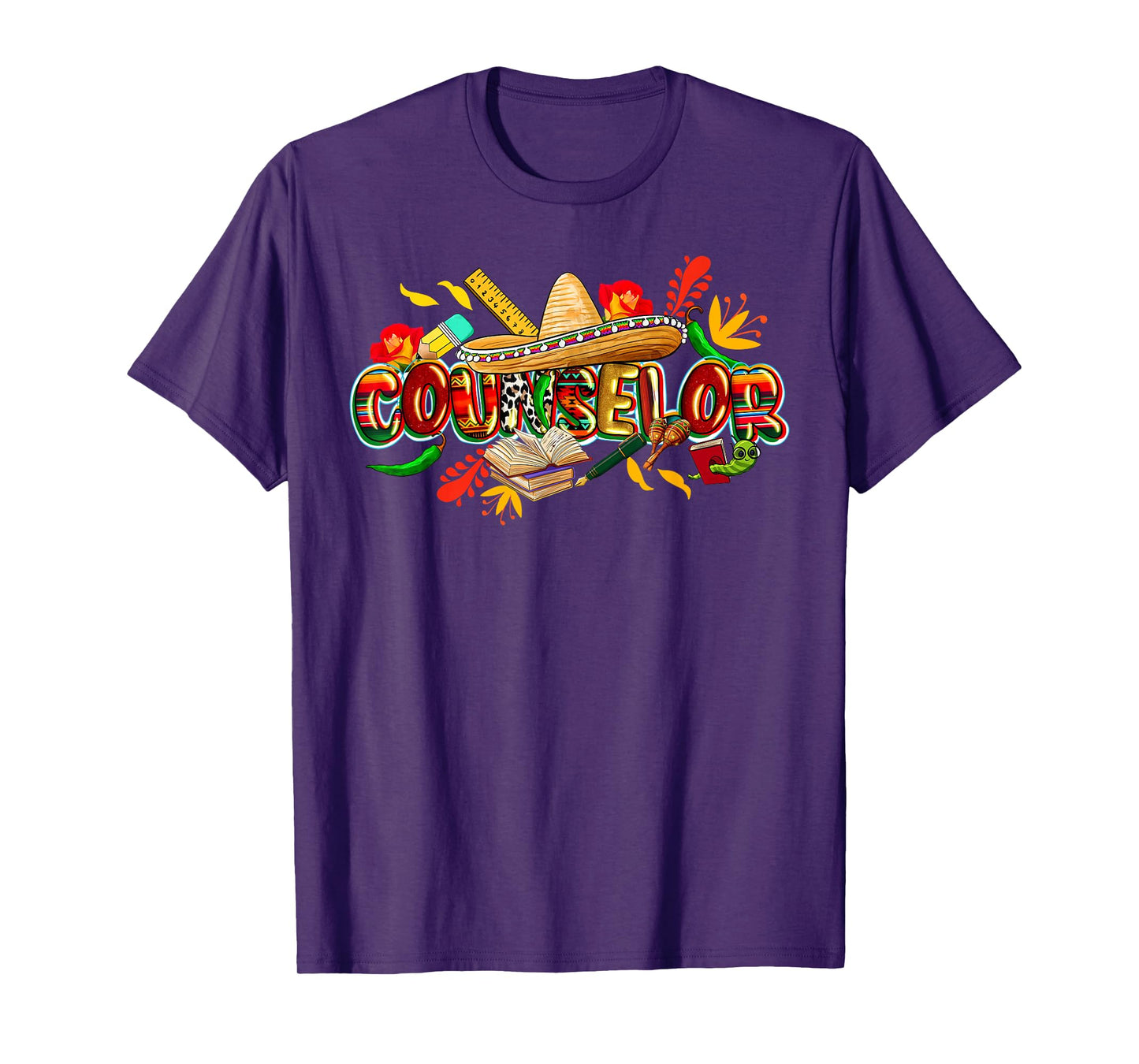 School Counselor Cinco De Mayo Mexican Fiesta Teacher T-Shirt