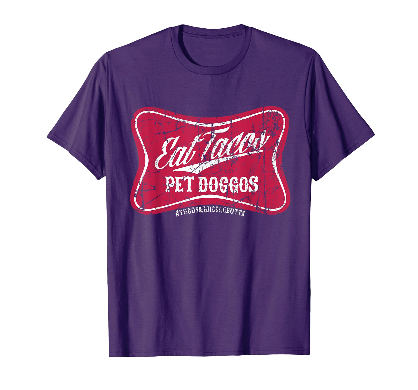 Eat Tacos Pet Doggos Grunge Distressed Vintage T-Shirt