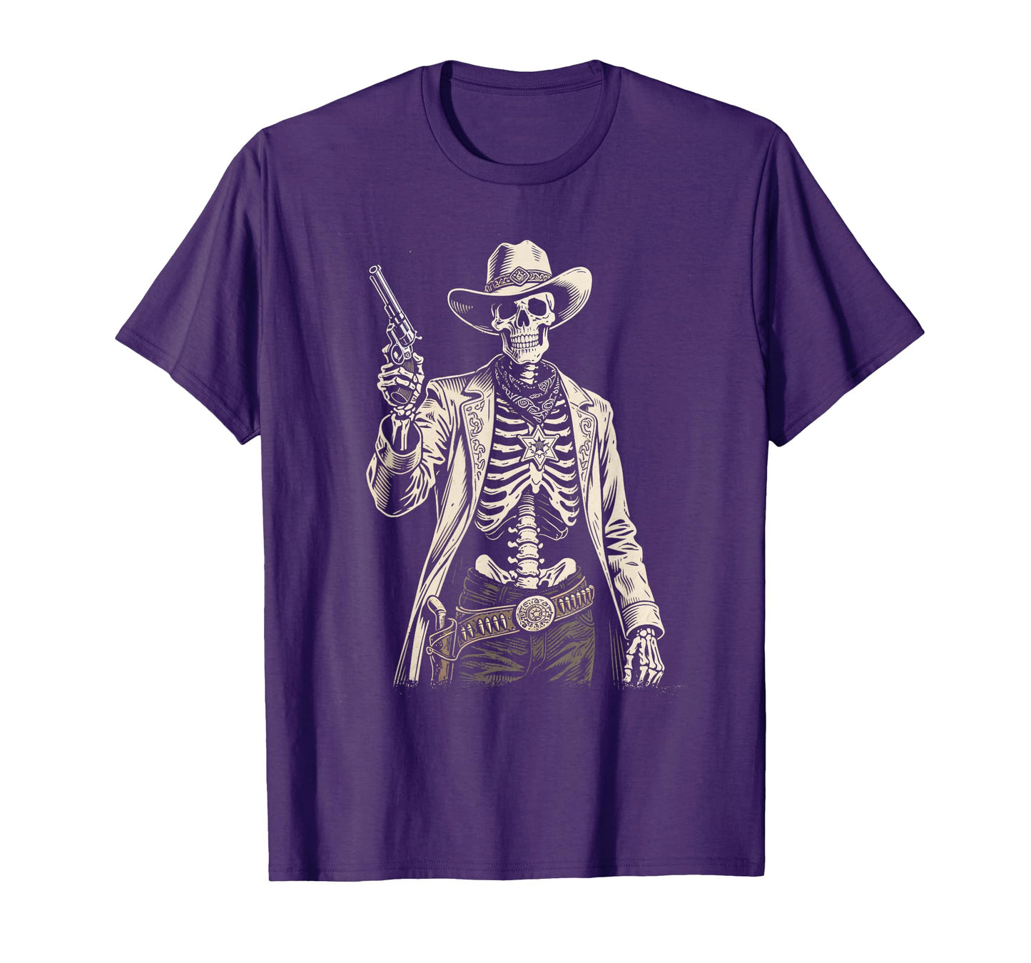 Cowboy Skeleton Western Halloween Aesthetic Men Women Kids T-Shirt