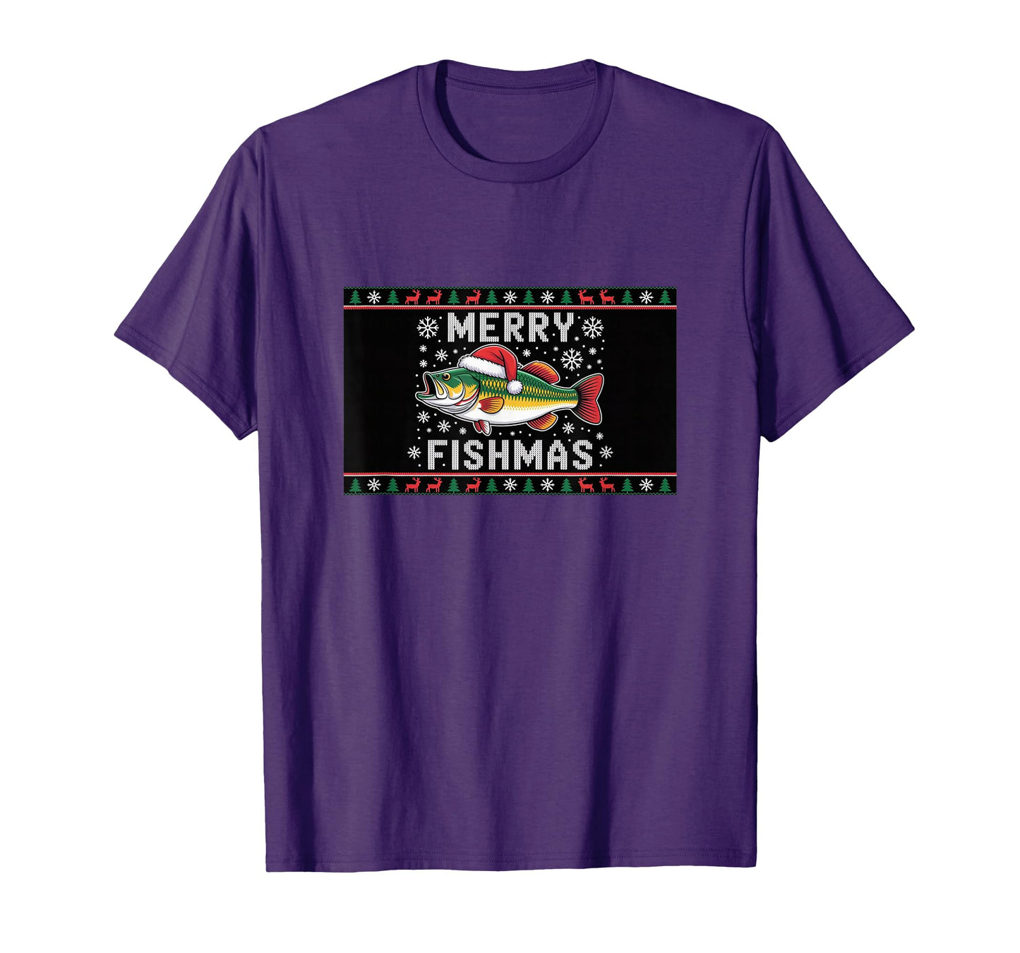 Merry Fishmas Bass – Funny Christmas Fishing T-Shirt