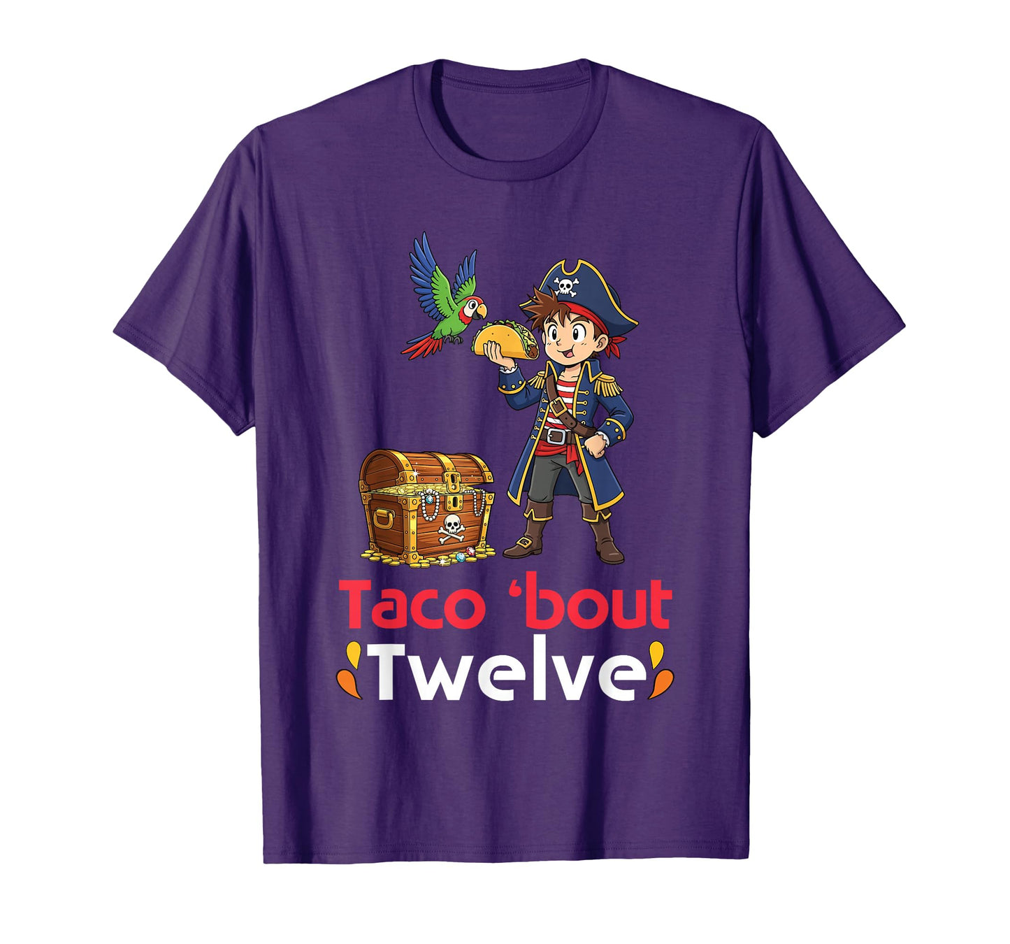 Cute Boy with Tacos Happy Birthday Taco Bout 12 Years Old T-Shirt