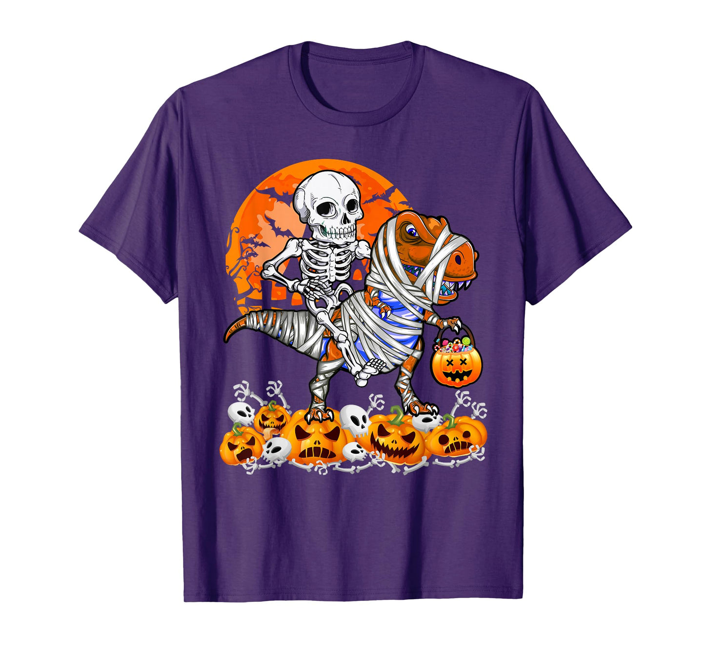 Halloween Dinosaur T rex Mummy Pumpkin Costume for Boys Kids T-Shirt