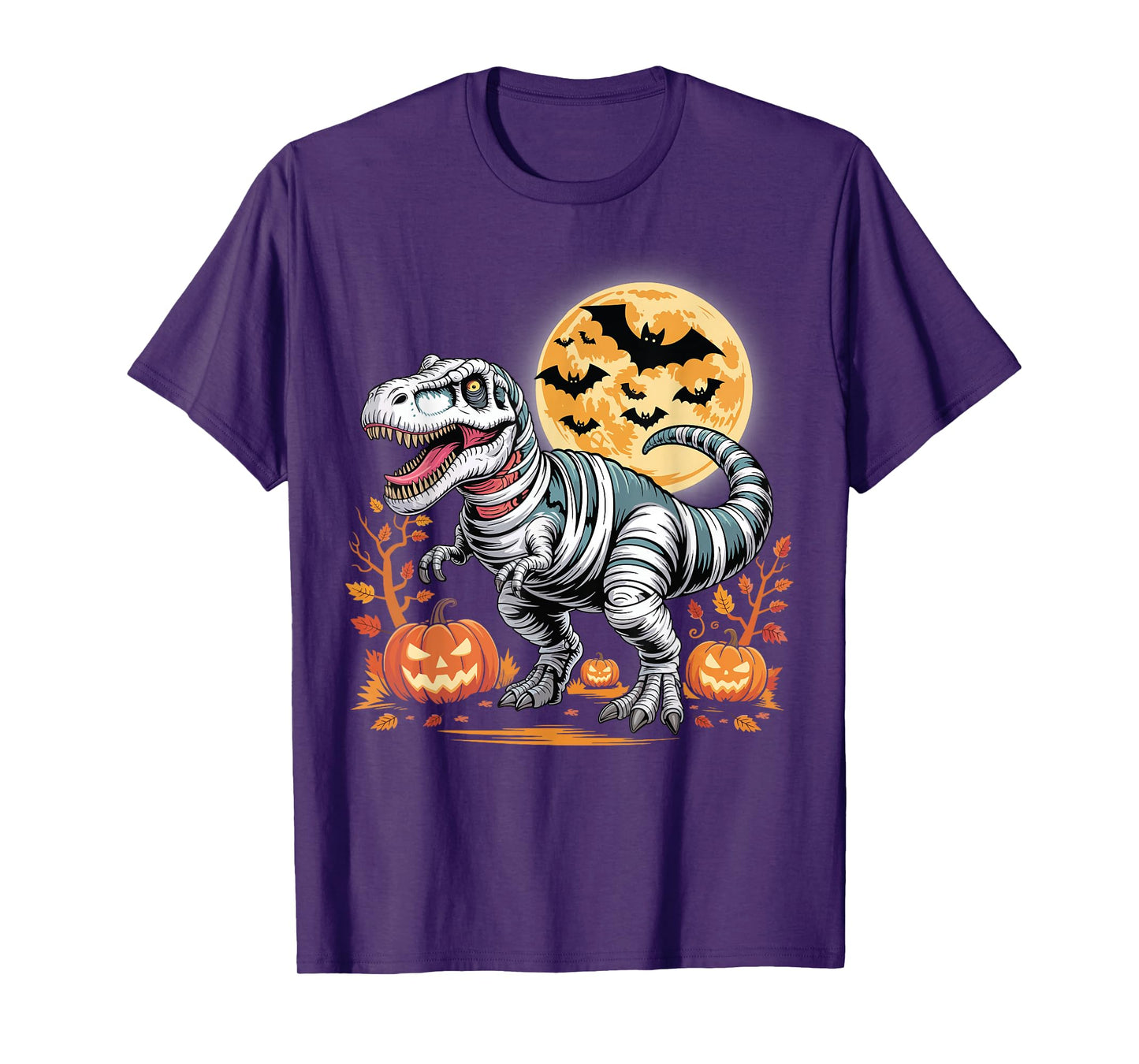 T Rex Halloween Scary Ghost Skeleton Riding Mummy Dinosaur T-Shirt