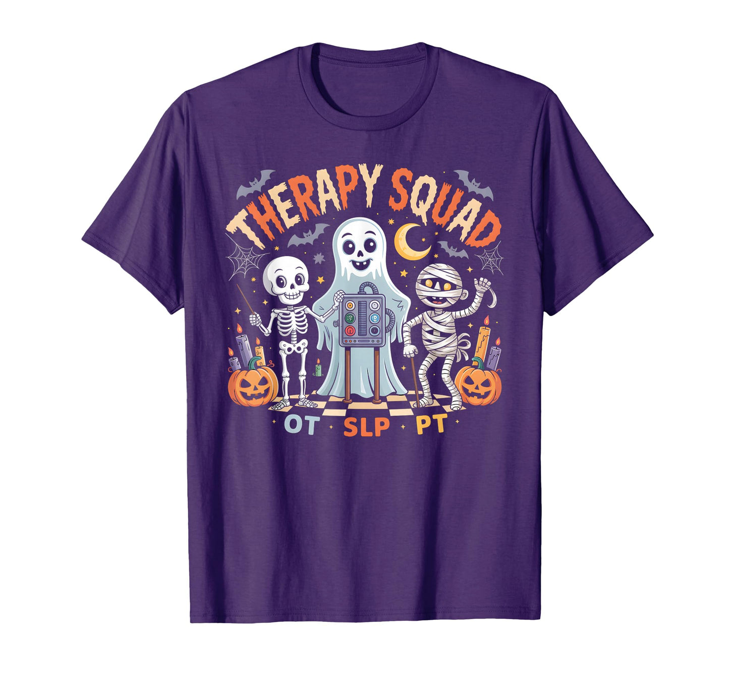 Retro Therapy Squad SLP OT PT Team Halloween Speech Physical T-Shirt