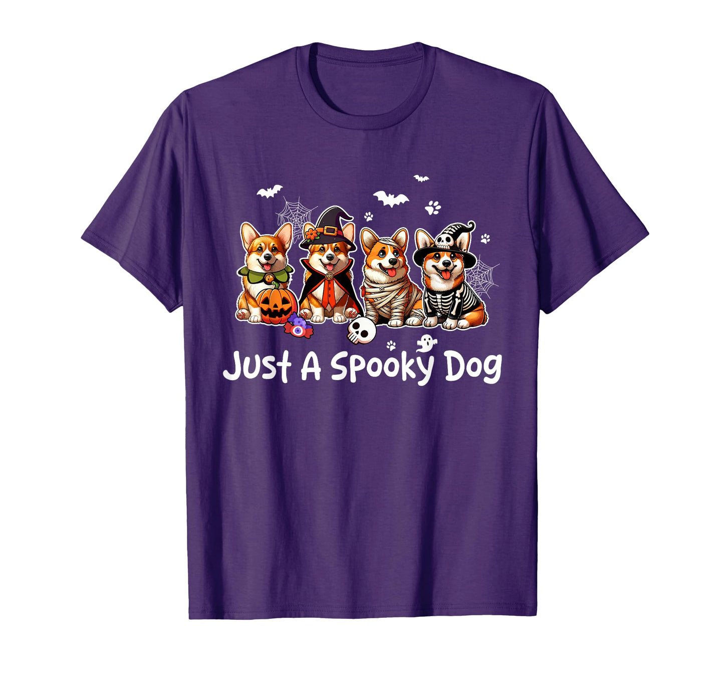 Just A Spooky Halloween Dog Group Corgis As Witch Mummy T-Shirt