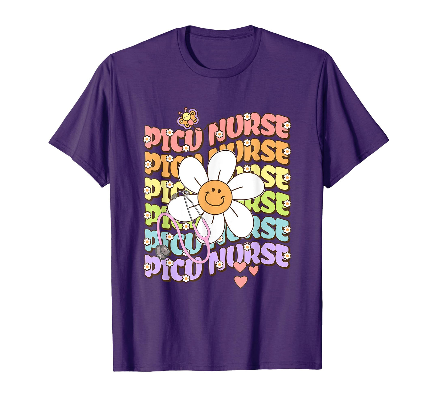 PICU Nurse Nursing Pediatric Intensive Care Stethoscope T-Shirt
