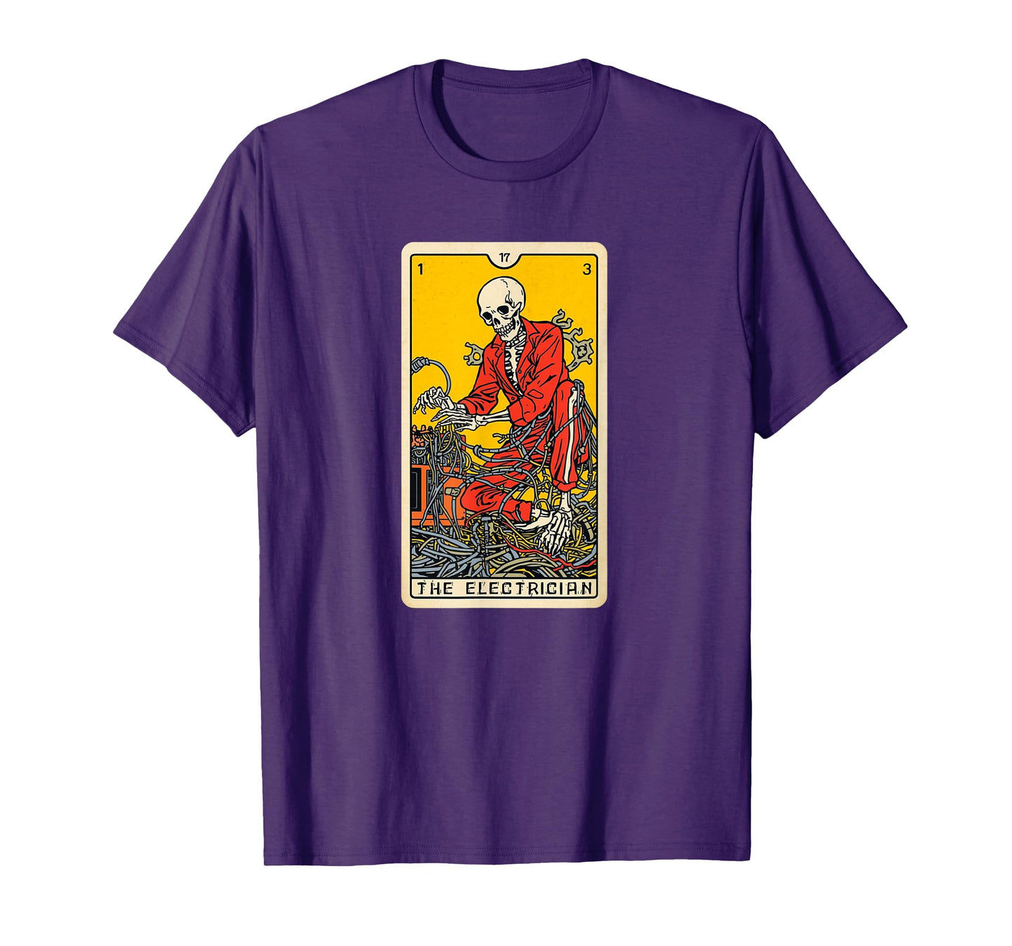 The Electrician Tarot Card Pulling Wires Spooky Voltage Fun T-Shirt