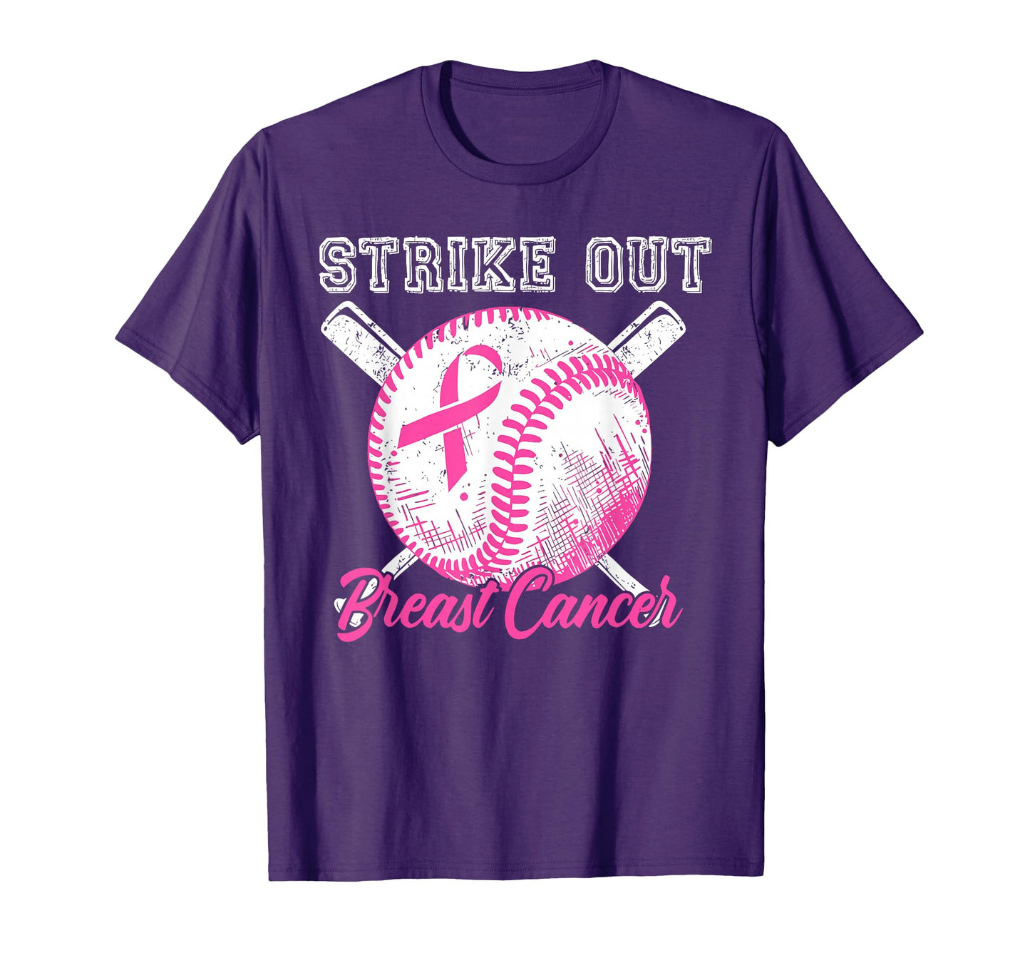 Baseball Strike Out Breast Cancer Awareness Pink Warrior T-Shirt