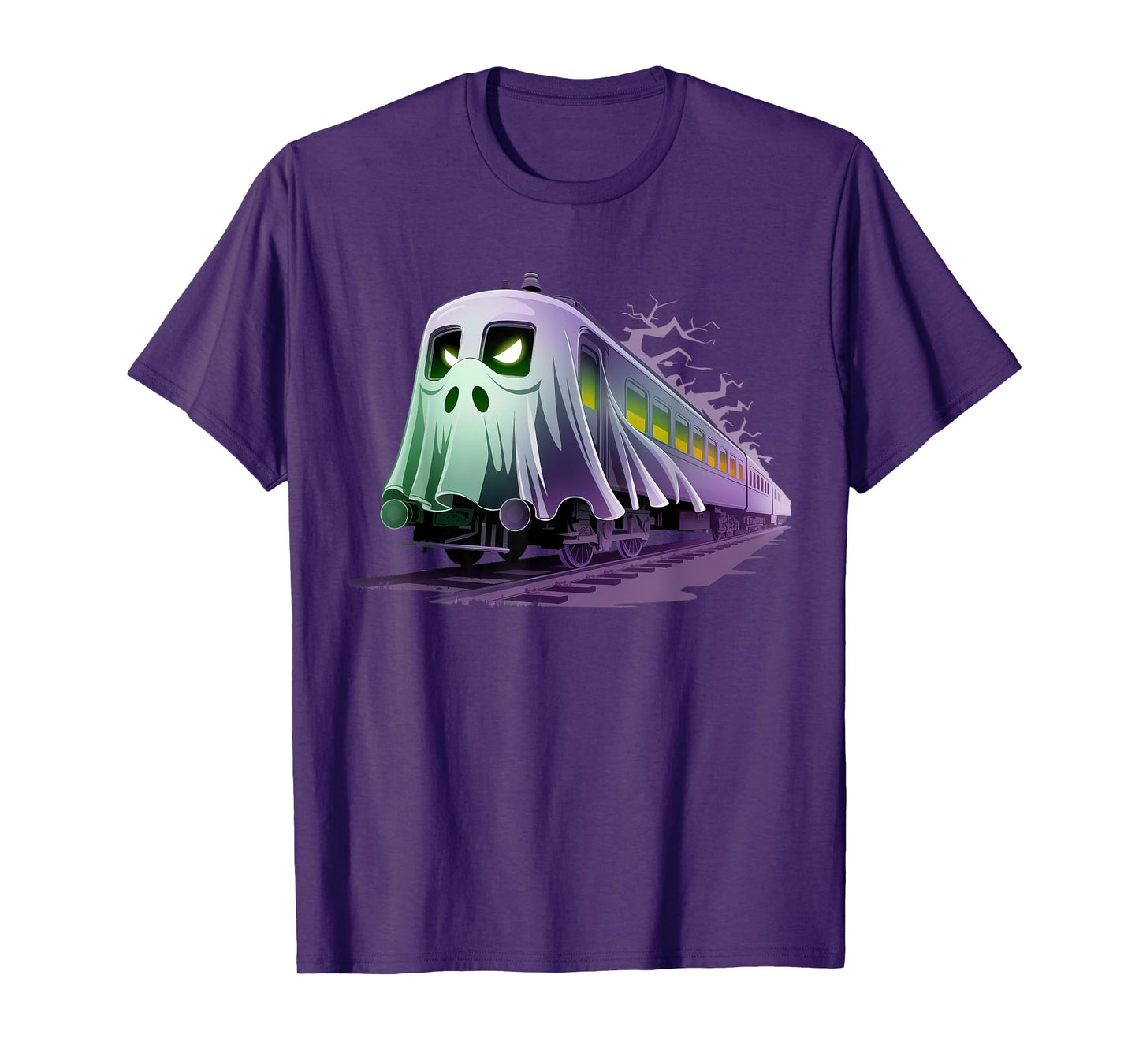 Scary Train Ghost Railroad Funny Halloween Boys Mens Kids T-Shirt