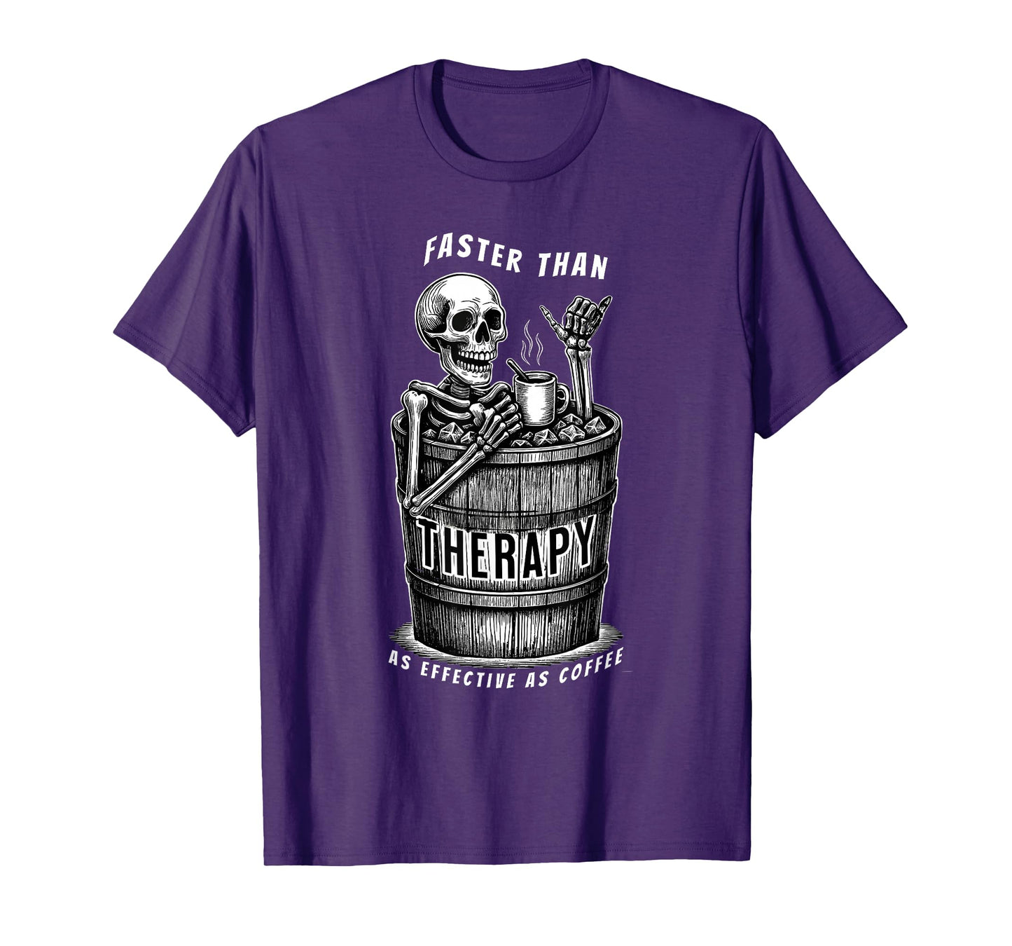 Ice Bath Skeleton Design – Cold Bath Therapy and Coffee T-Shirt