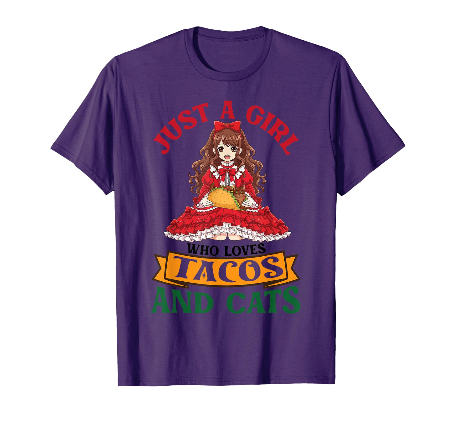 Just A Girl Who Loves Tacos and Havana Brown Cats Mother Mom T-Shirt