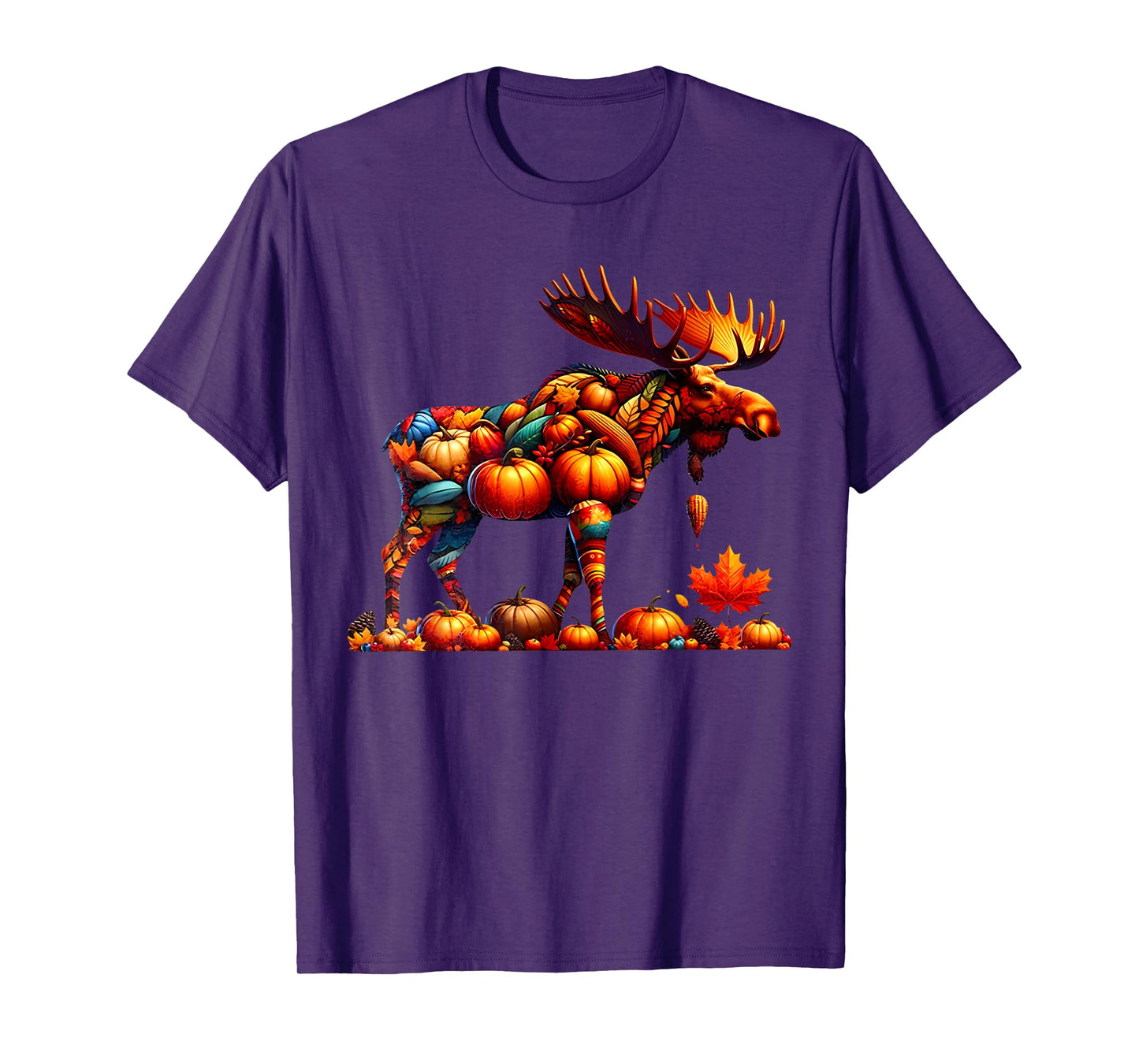 Moose Pumpkin Fall Thanksgiving Autumn Season Graphics T-Shirt
