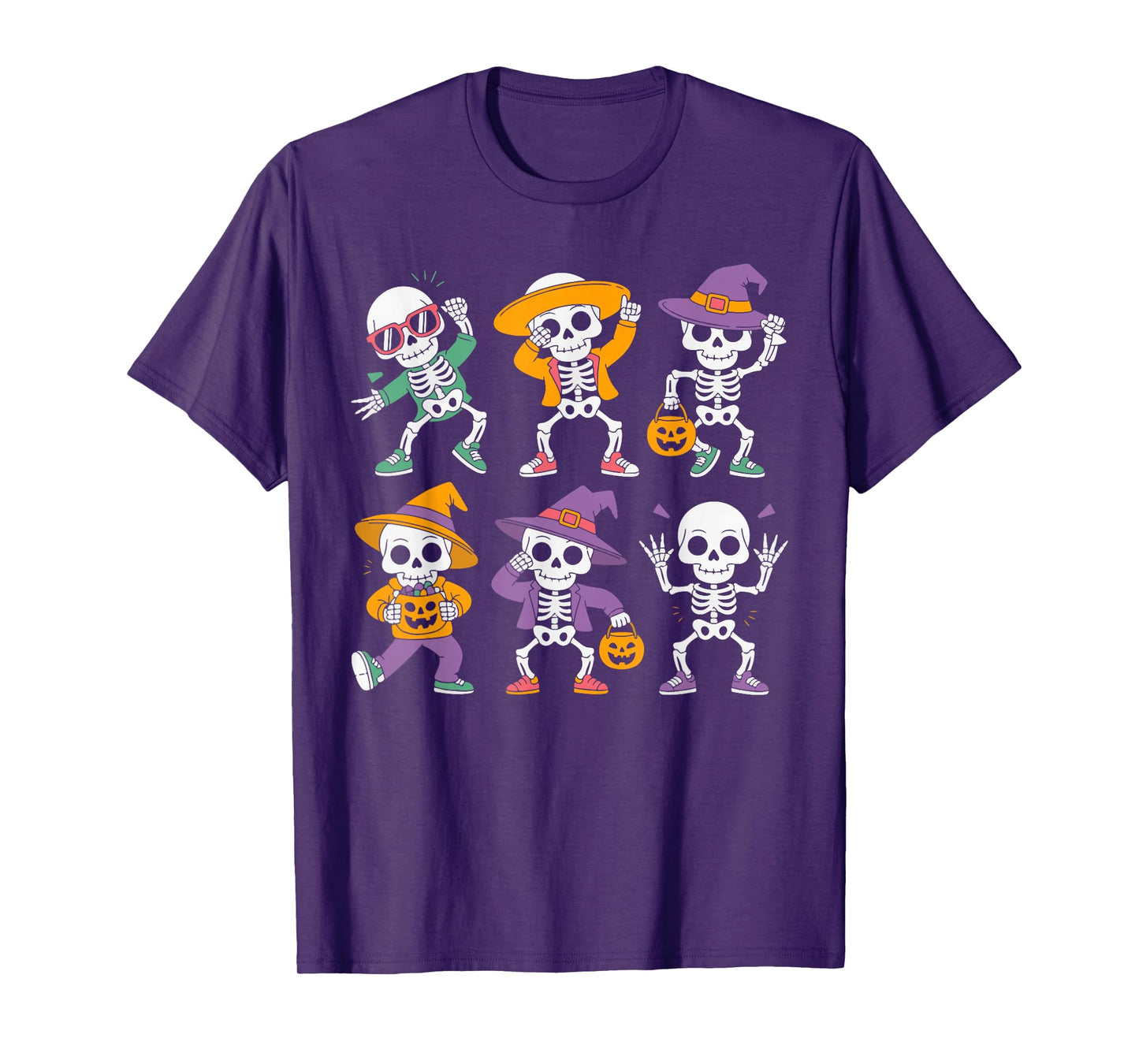 Dancing Skeleton Squad Halloween Trick Or Treat Party Funny T-Shirt