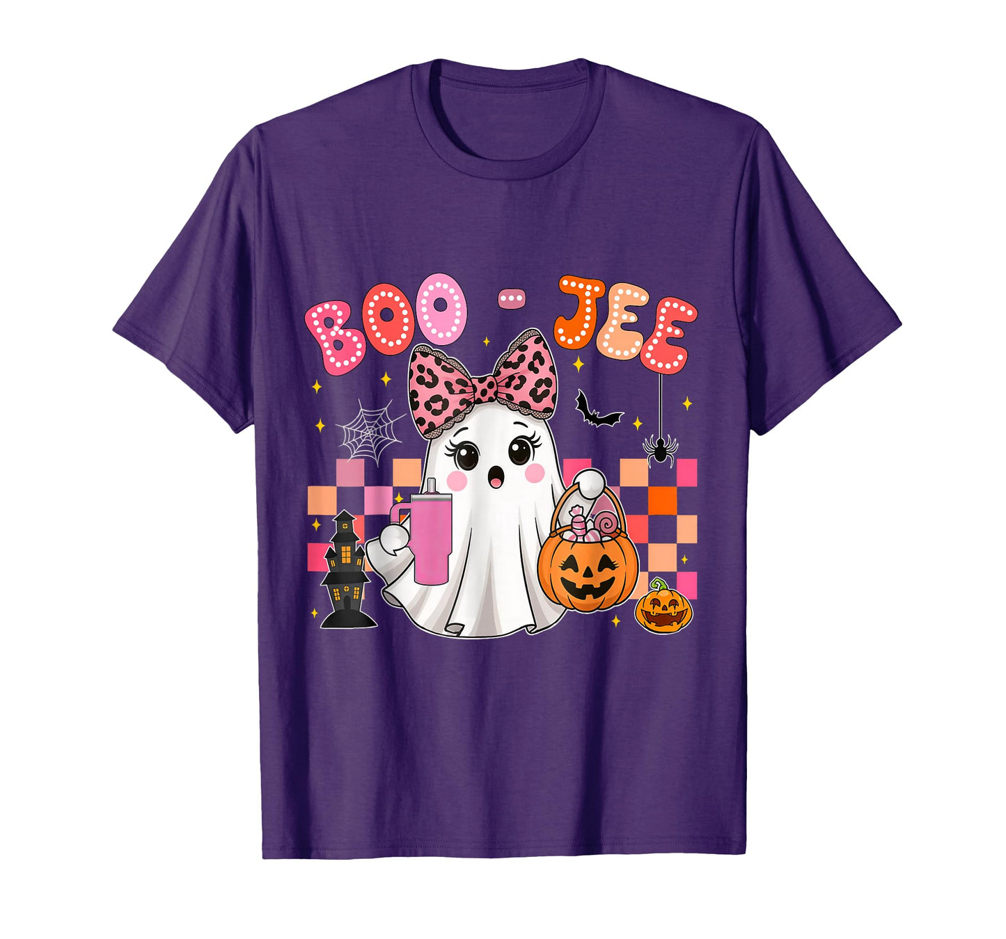 Cute Coquette Boo Ghost Halloween Costume Kids Toddler Girls T-Shirt