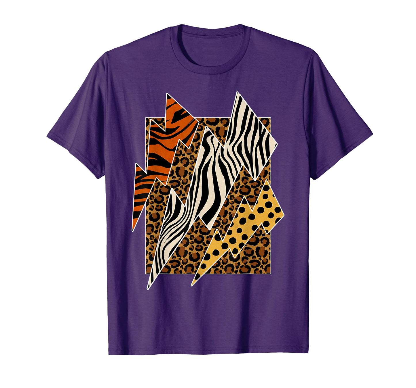 Cheetah Tiger Leopard Zebra Lightning Wild Animal Print Zoo T-Shirt