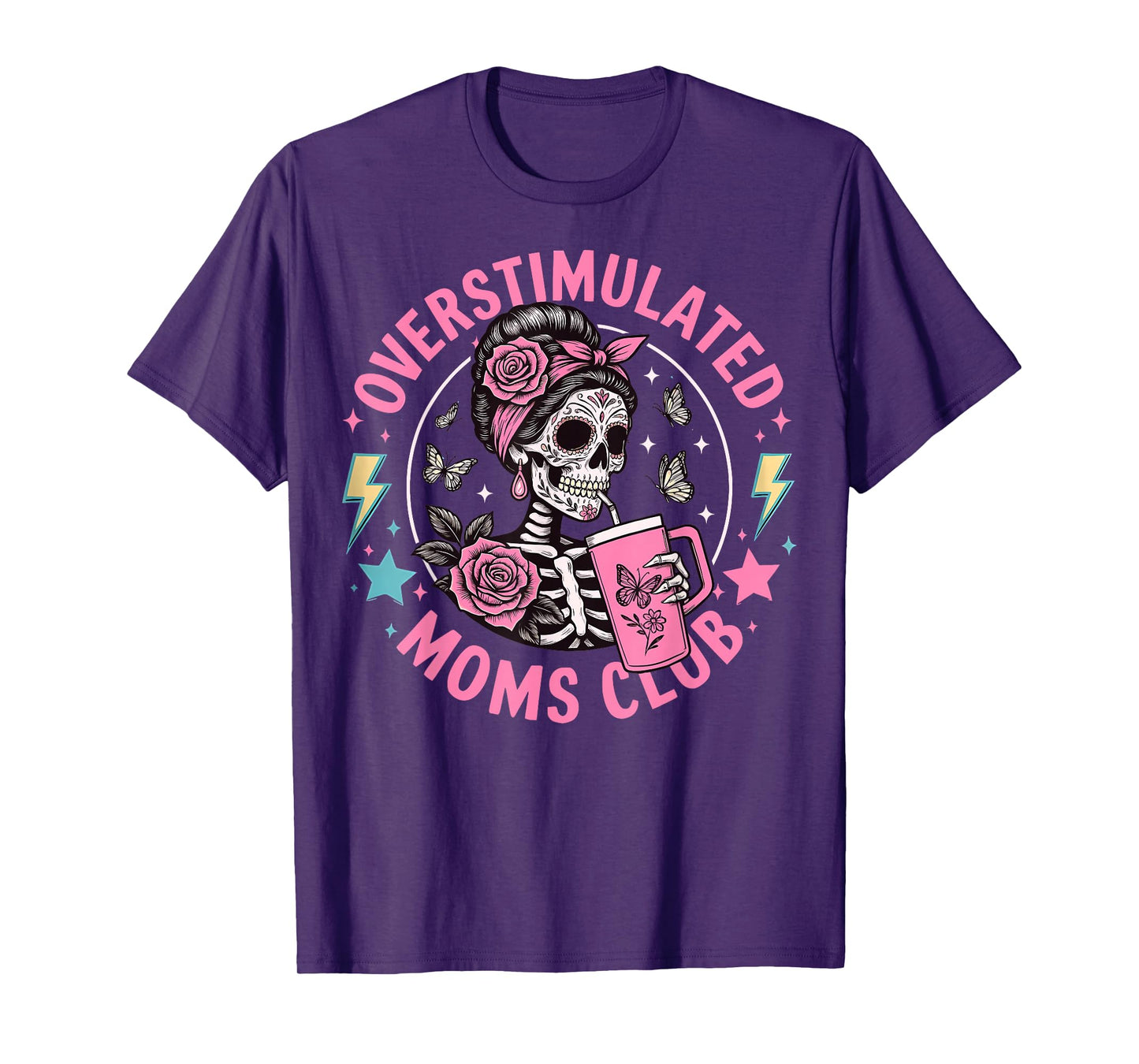 Overstimulated Moms Club Unique Neurotype Mom Mental Health T-Shirt