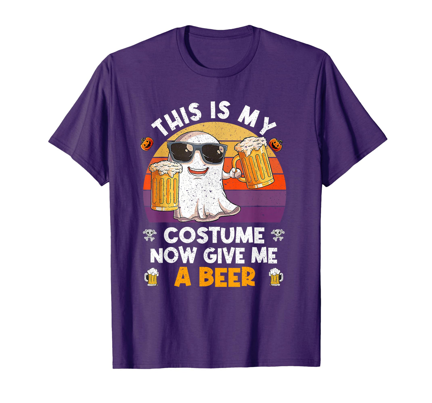 This is My Costume Now Give Me A Beer Halloween Skeleton T-Shirt
